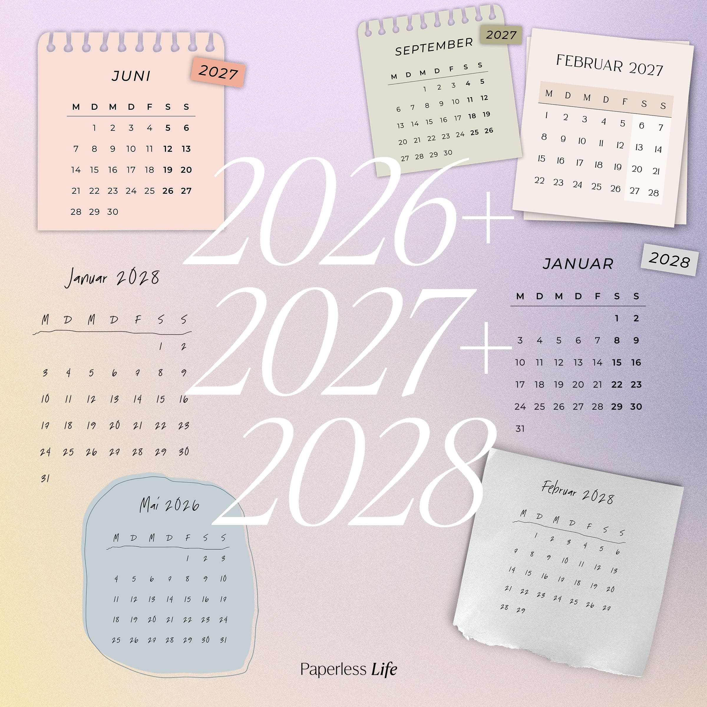 Digitale Sticker | Kalender-Sticker 2026, 2027, 2028 - Image 16