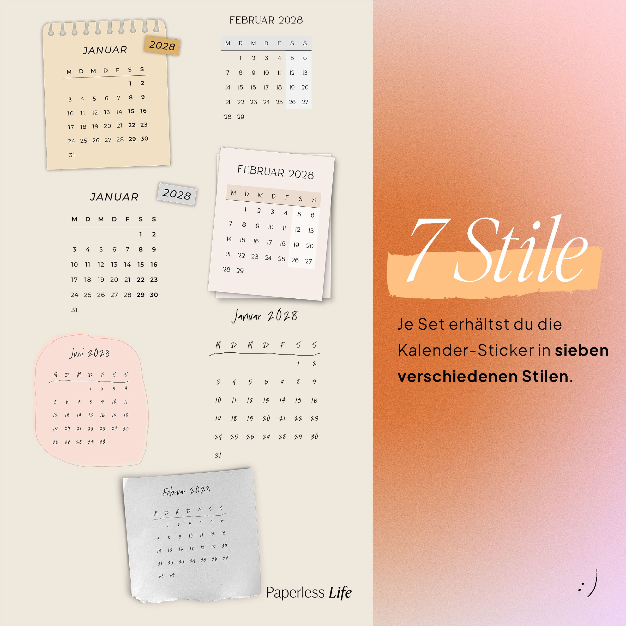 Digitale Sticker | Kalender-Sticker 2026, 2027, 2028 - Image 18