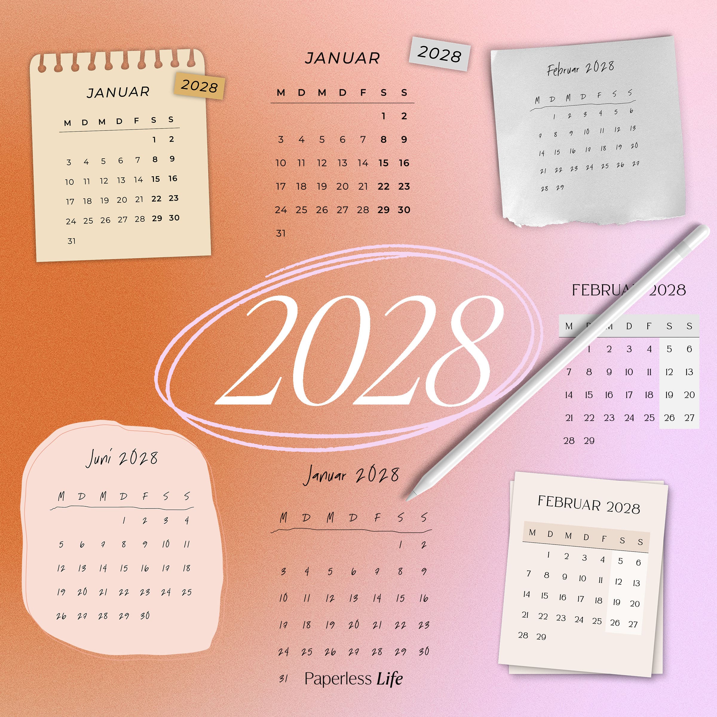 Digitale Sticker | Kalender-Sticker 2026, 2027, 2028 - Image 25