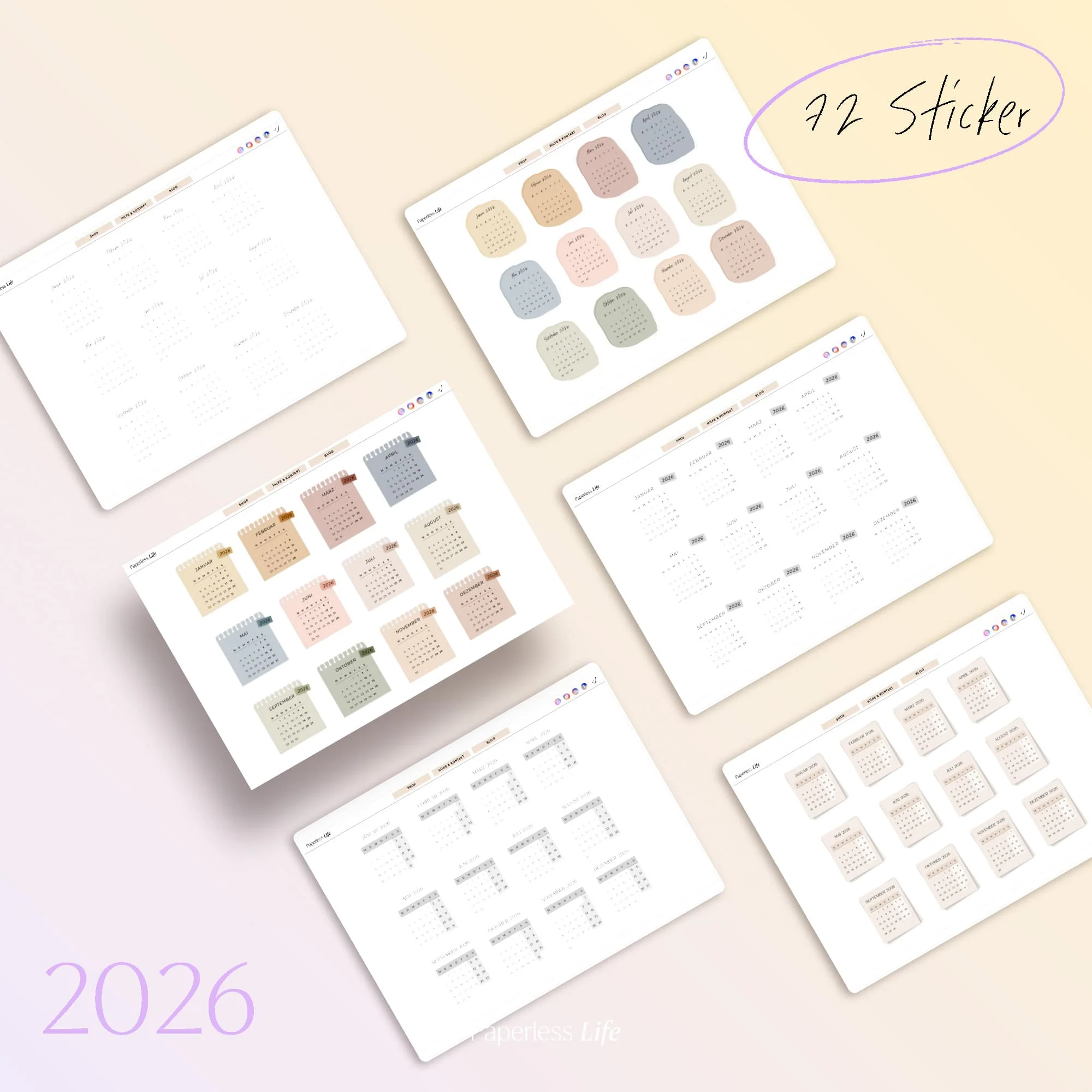Digitale Sticker | Kalender-Sticker 2026, 2027, 2028 - Image 5