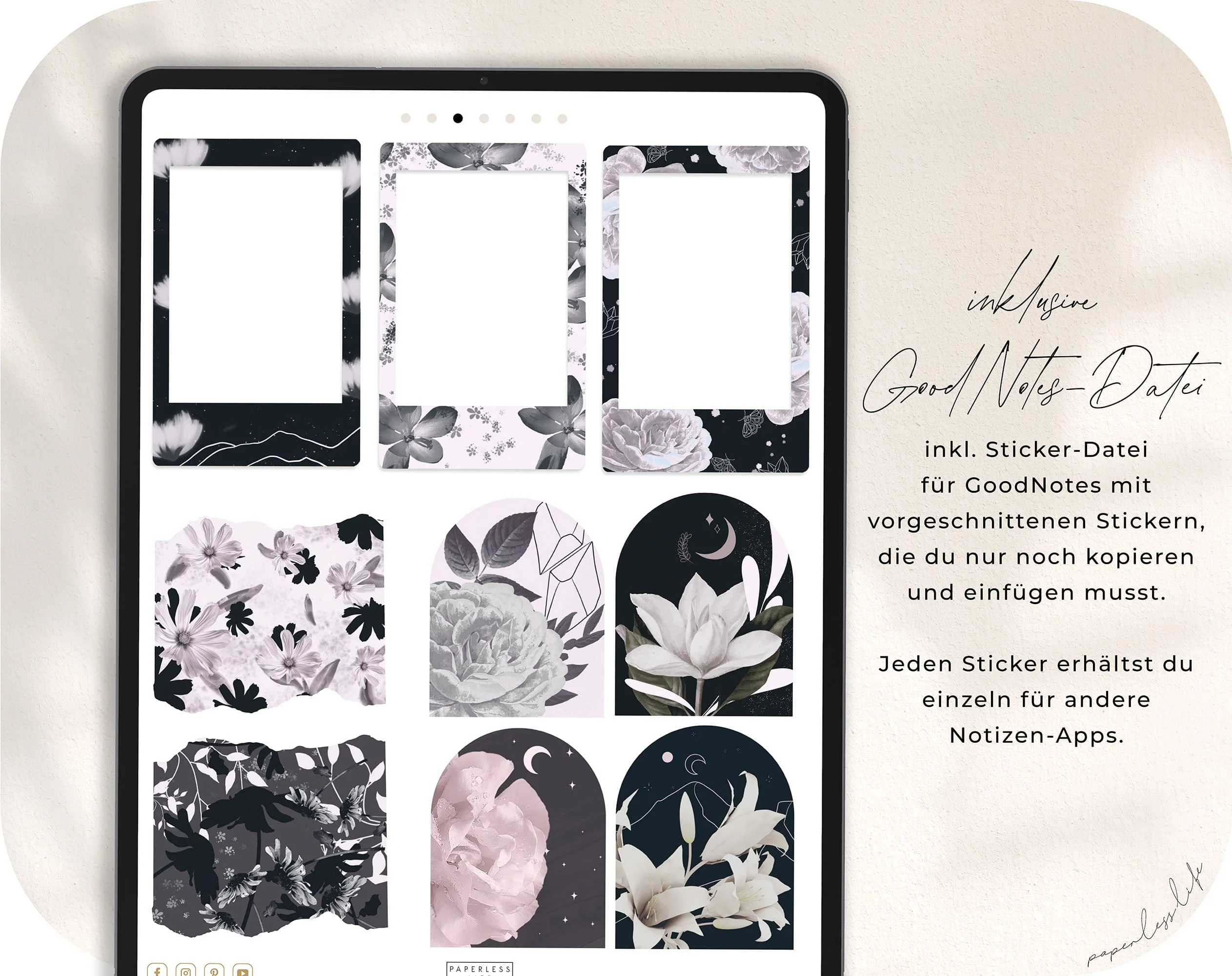 Digitale Sticker | Black Flower - Image 2