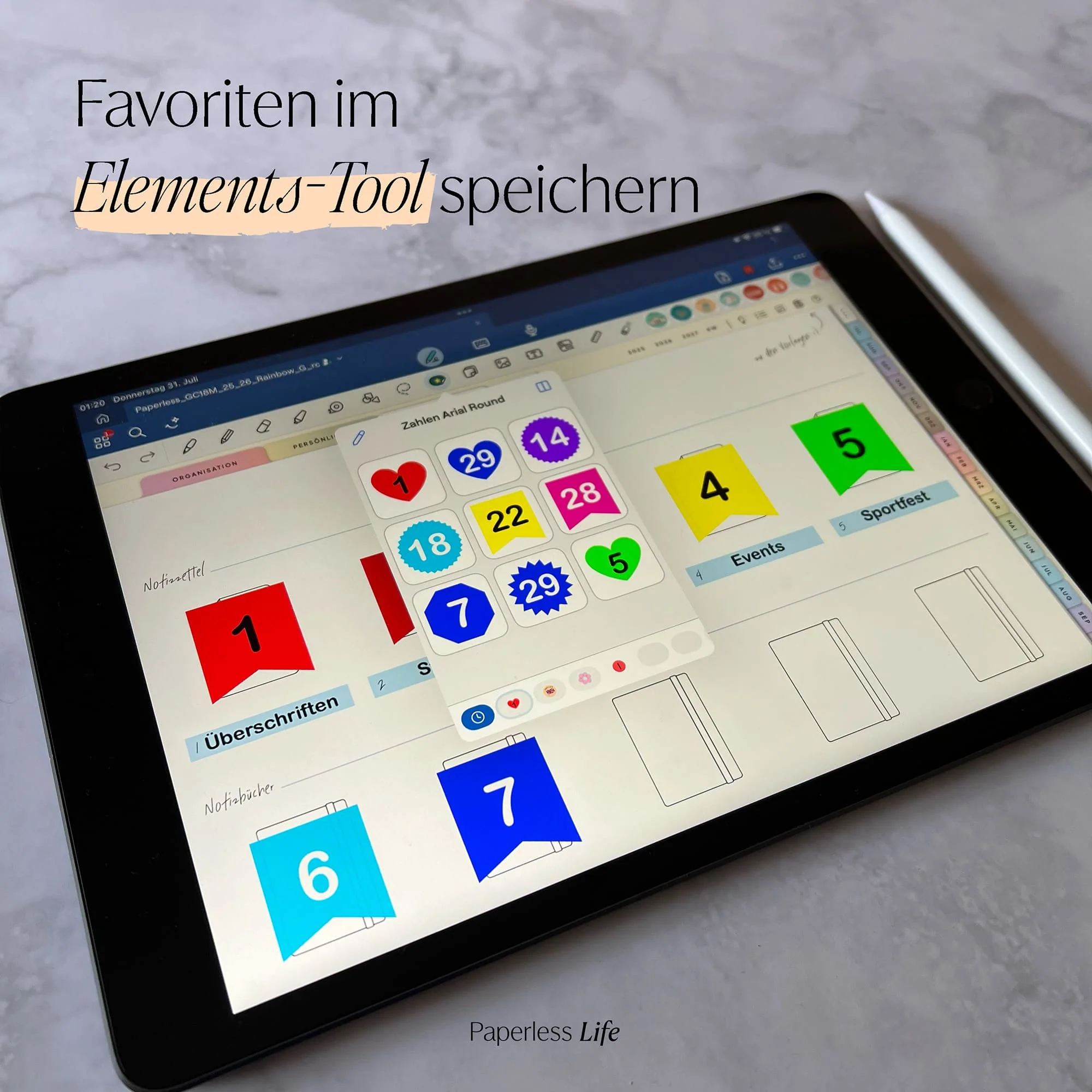 Color Changing Goodnotes Sticker | Zahlen - Image 12