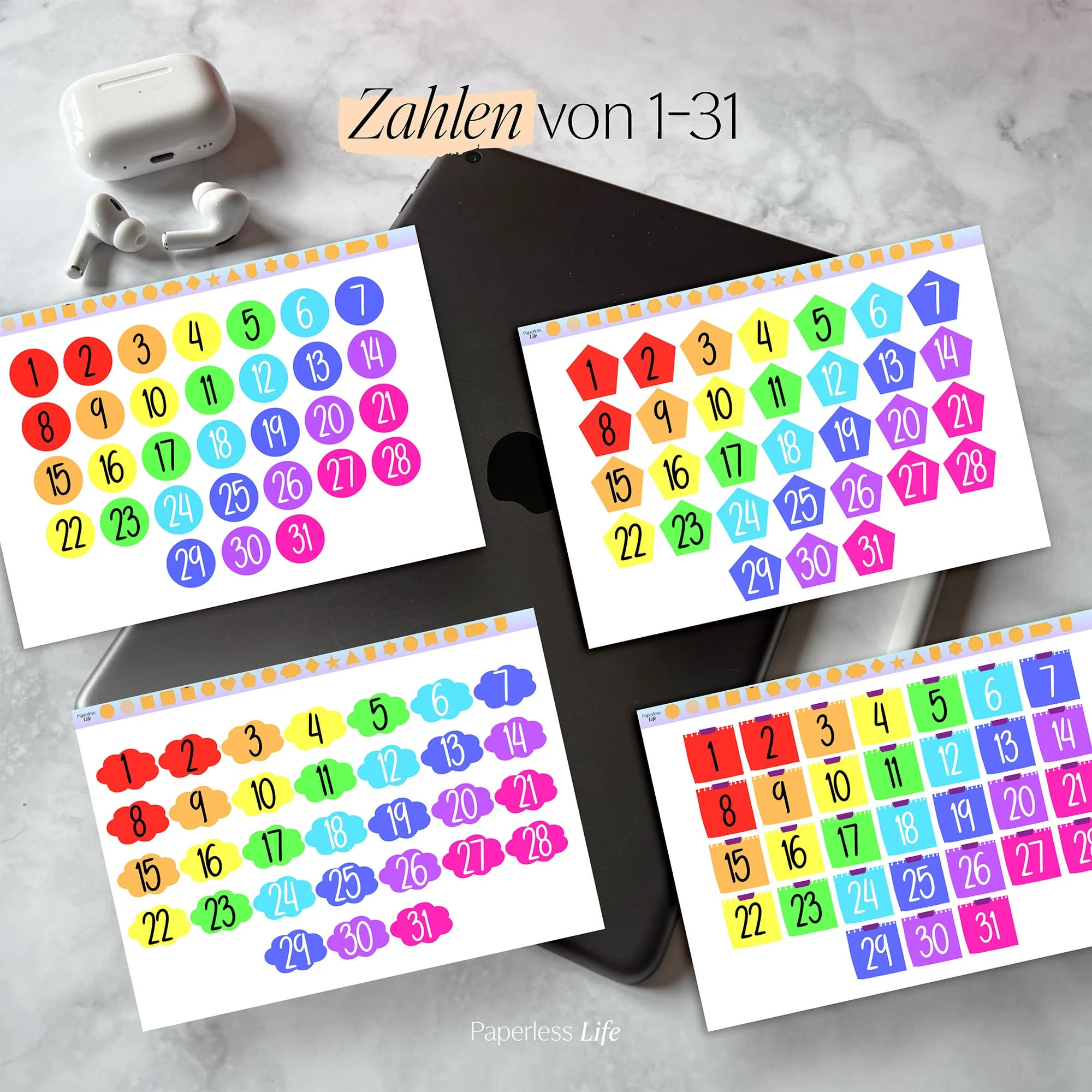 Color Changing Goodnotes Sticker | Zahlen - Image 21