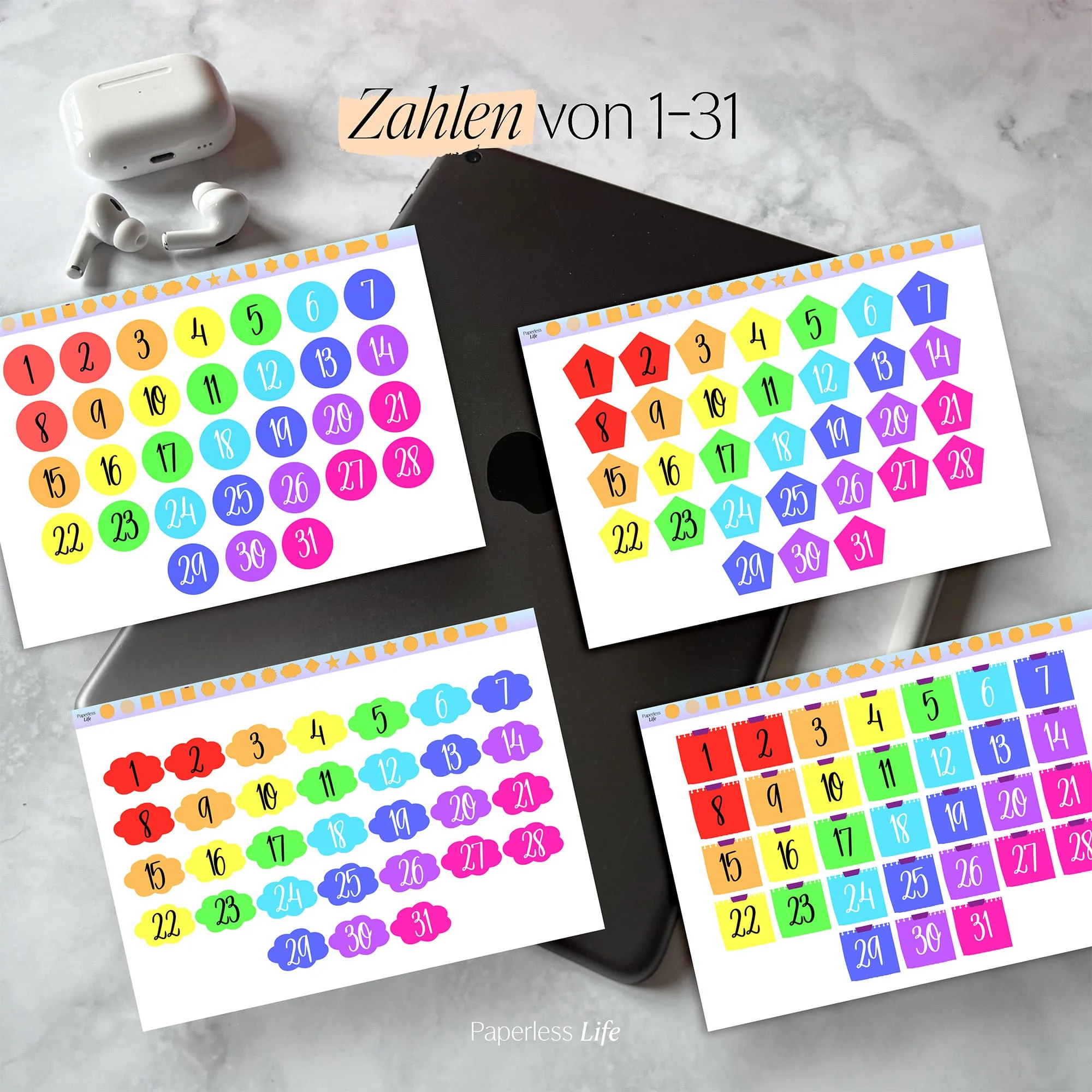 Color Changing Goodnotes Sticker | Zahlen - Image 29
