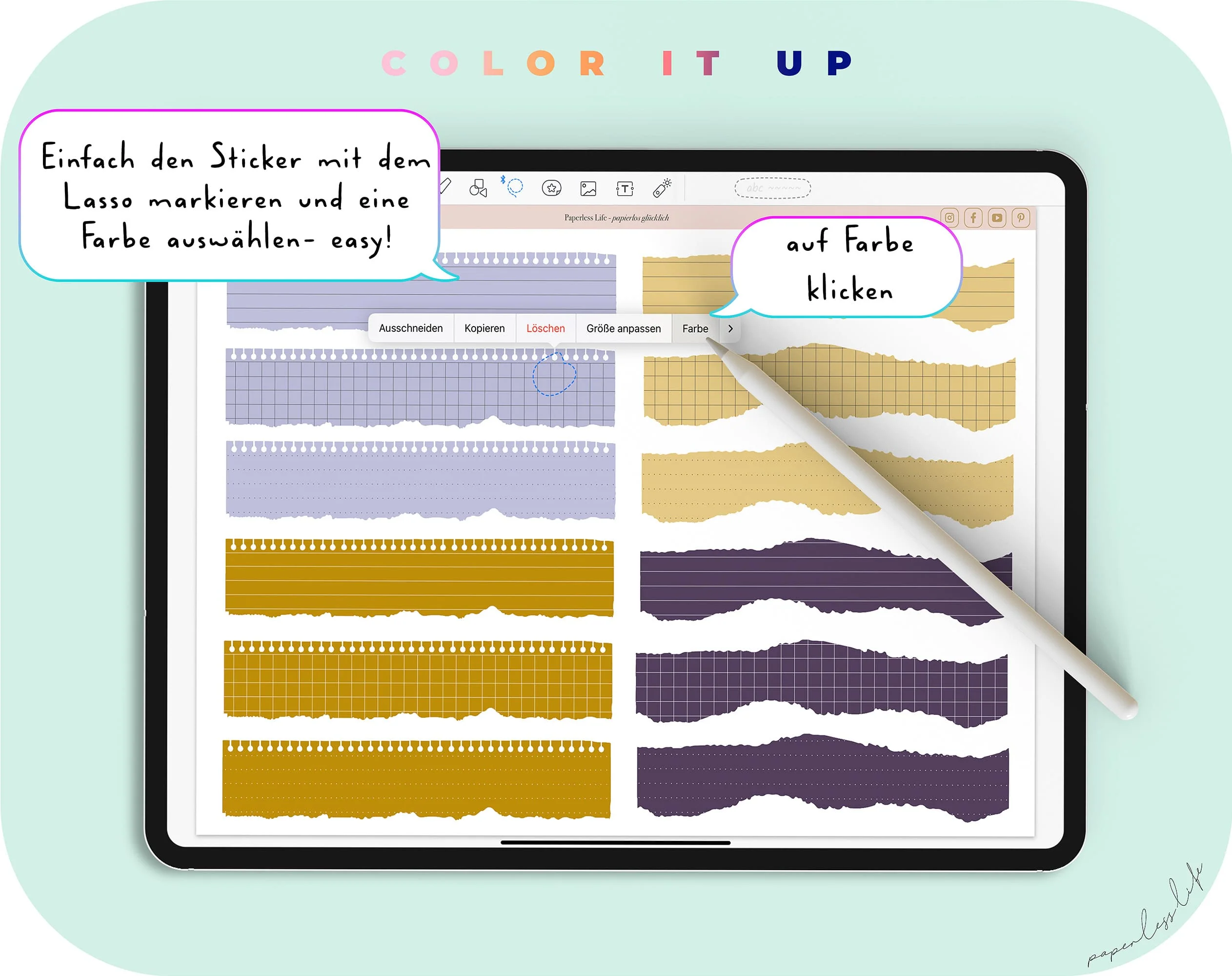 Color-Changing Goodnotes Torn Paper Stickers | Set of 120 - Image 2