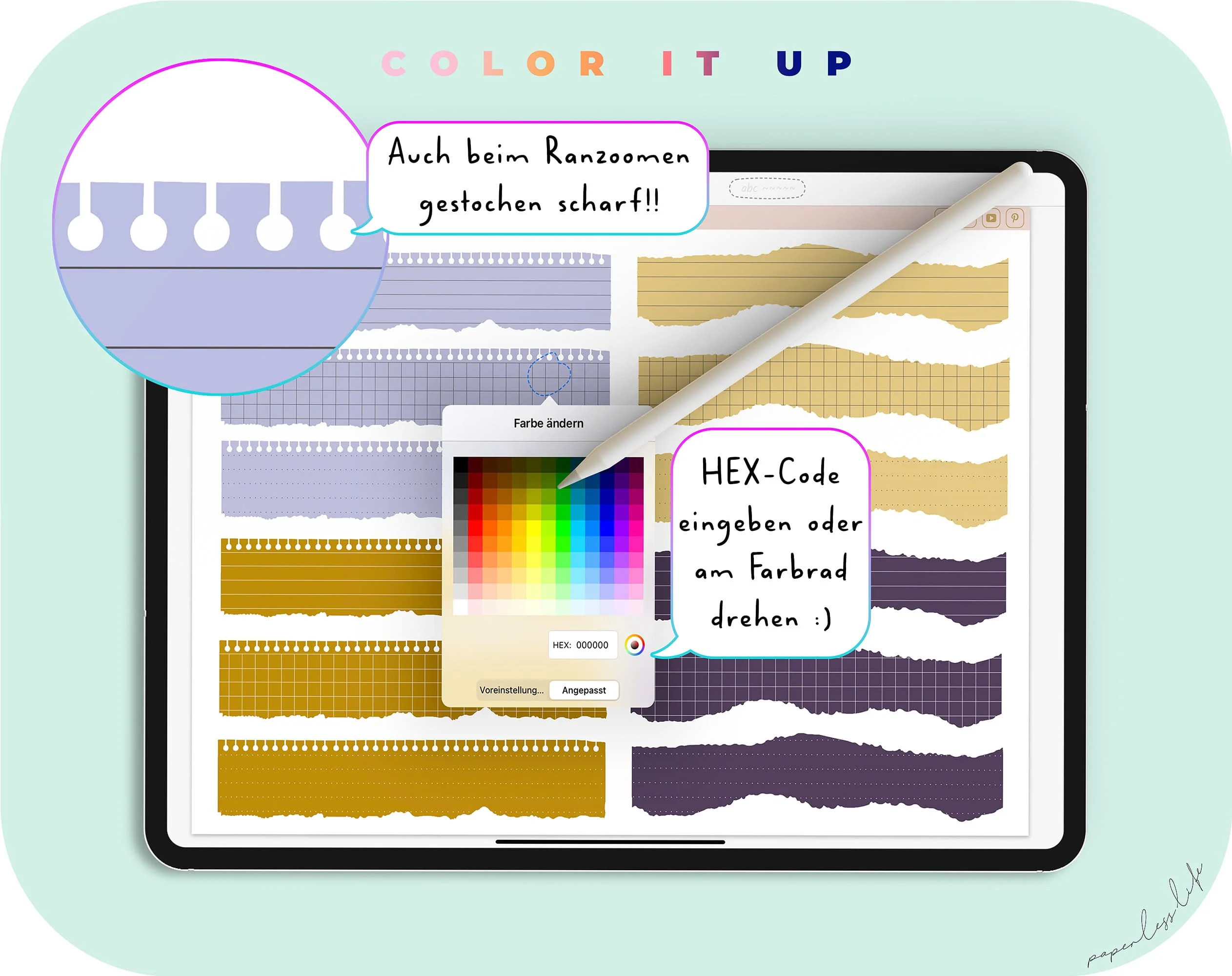 Color-Changing Goodnotes Torn Paper Stickers | Set of 120 - Image 3