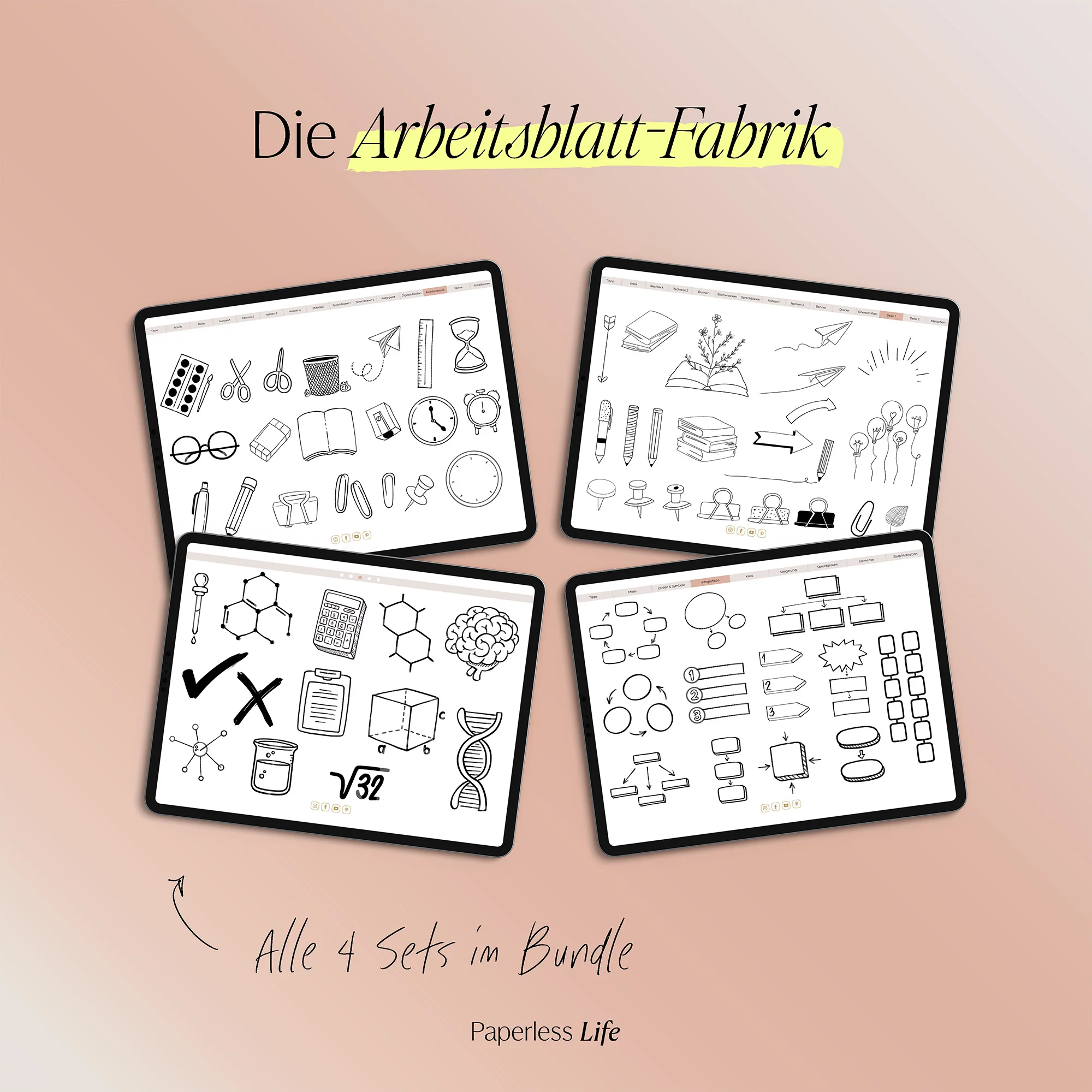 "Die Arbeitsblatt-Fabrik" - Digitale Sticker für die Gestaltung der Arbeitsblätter - Image 28