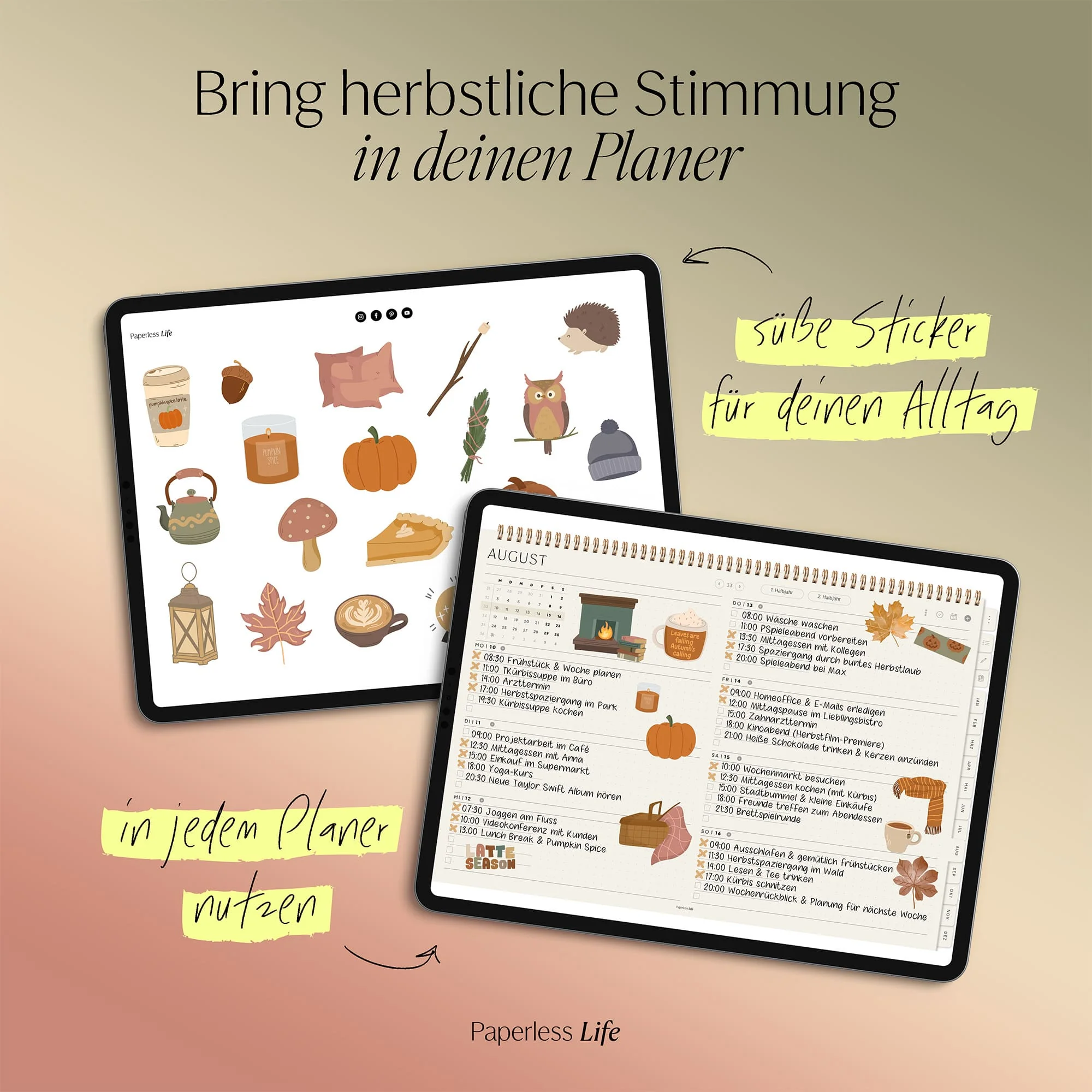 200+ Digitale Sticker | Herbst Vibes - Image 2