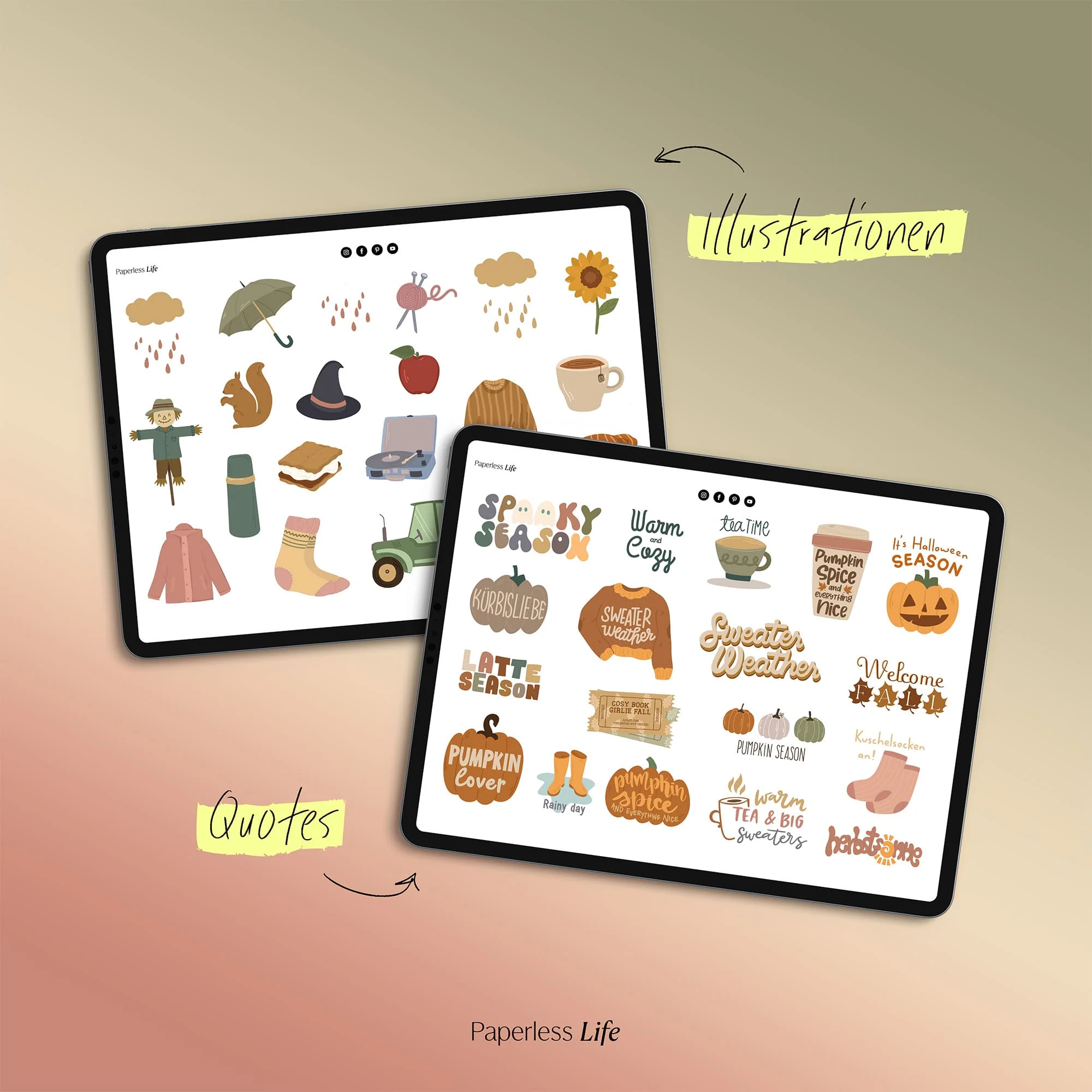 200+ Digitale Sticker | Herbst Vibes - Image 4