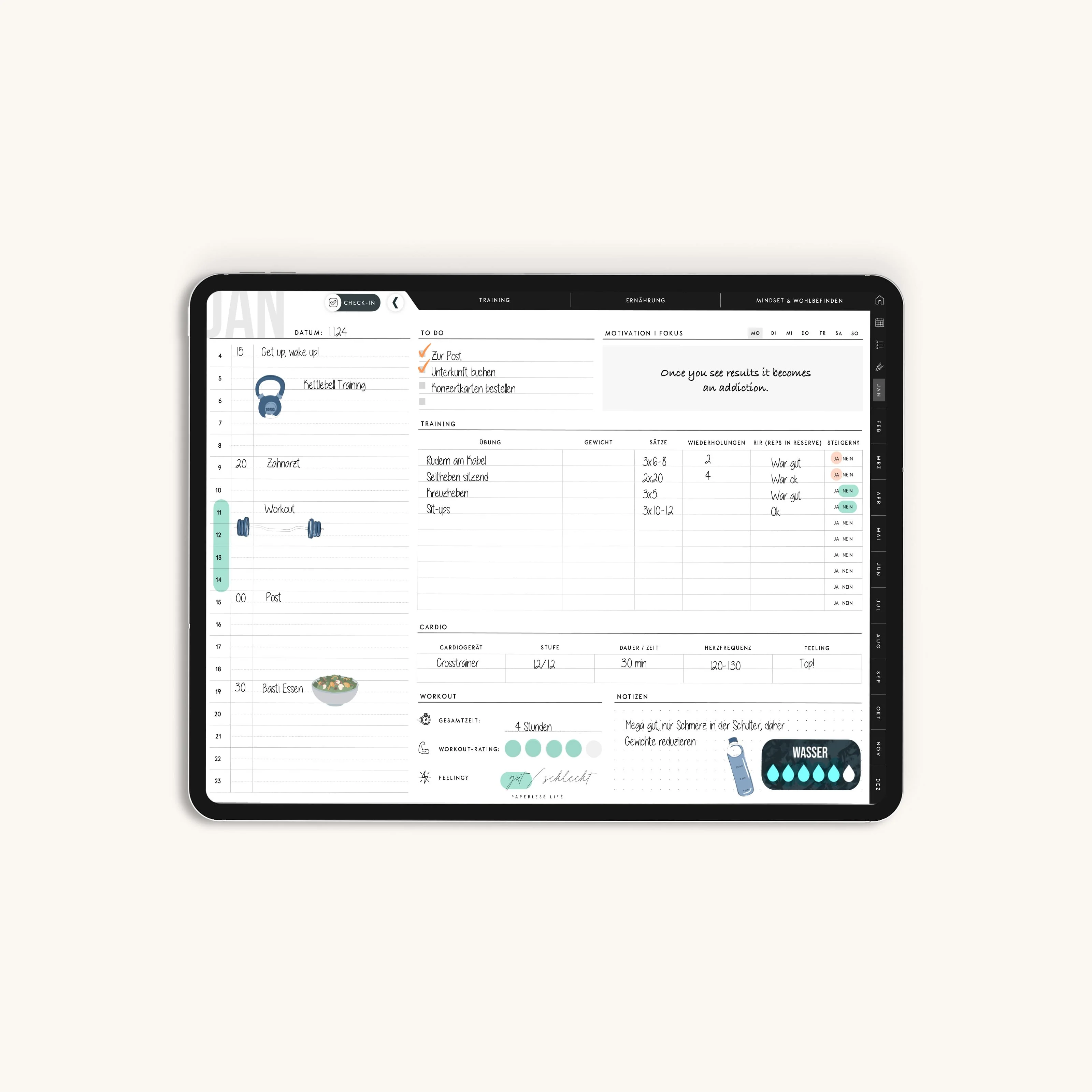 Digitaler Fitnessplaner | Sportplaner | Undatiert