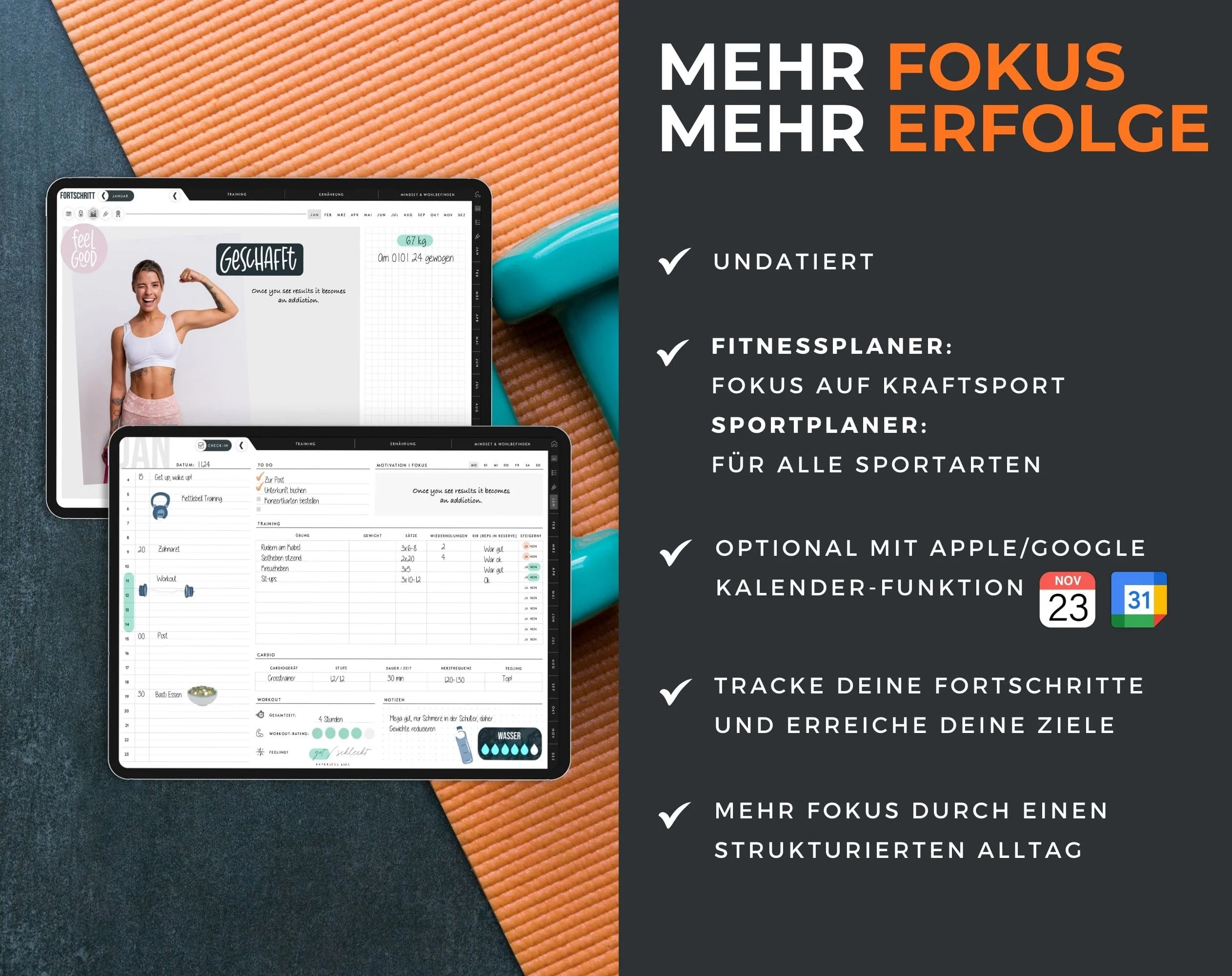 Digitaler Fitnessplaner | Sportplaner | Undatiert - Image 16