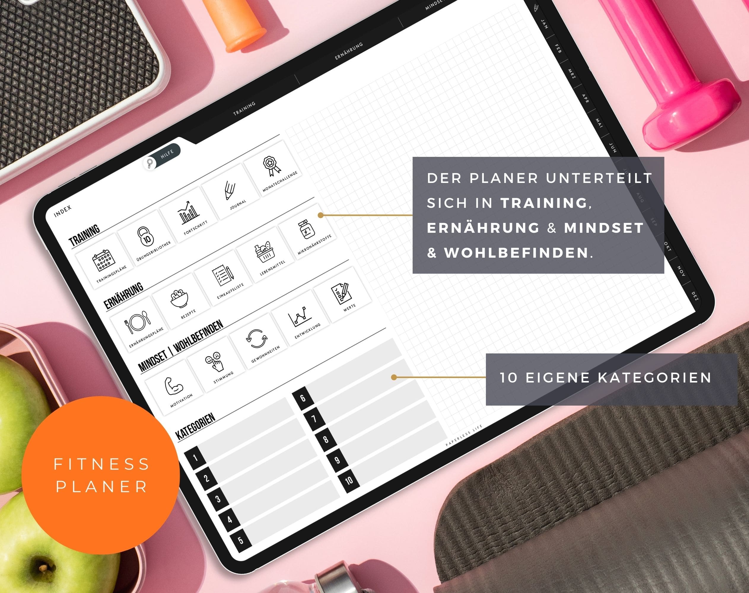 Digitaler Fitnessplaner | Sportplaner | Undatiert - Image 17