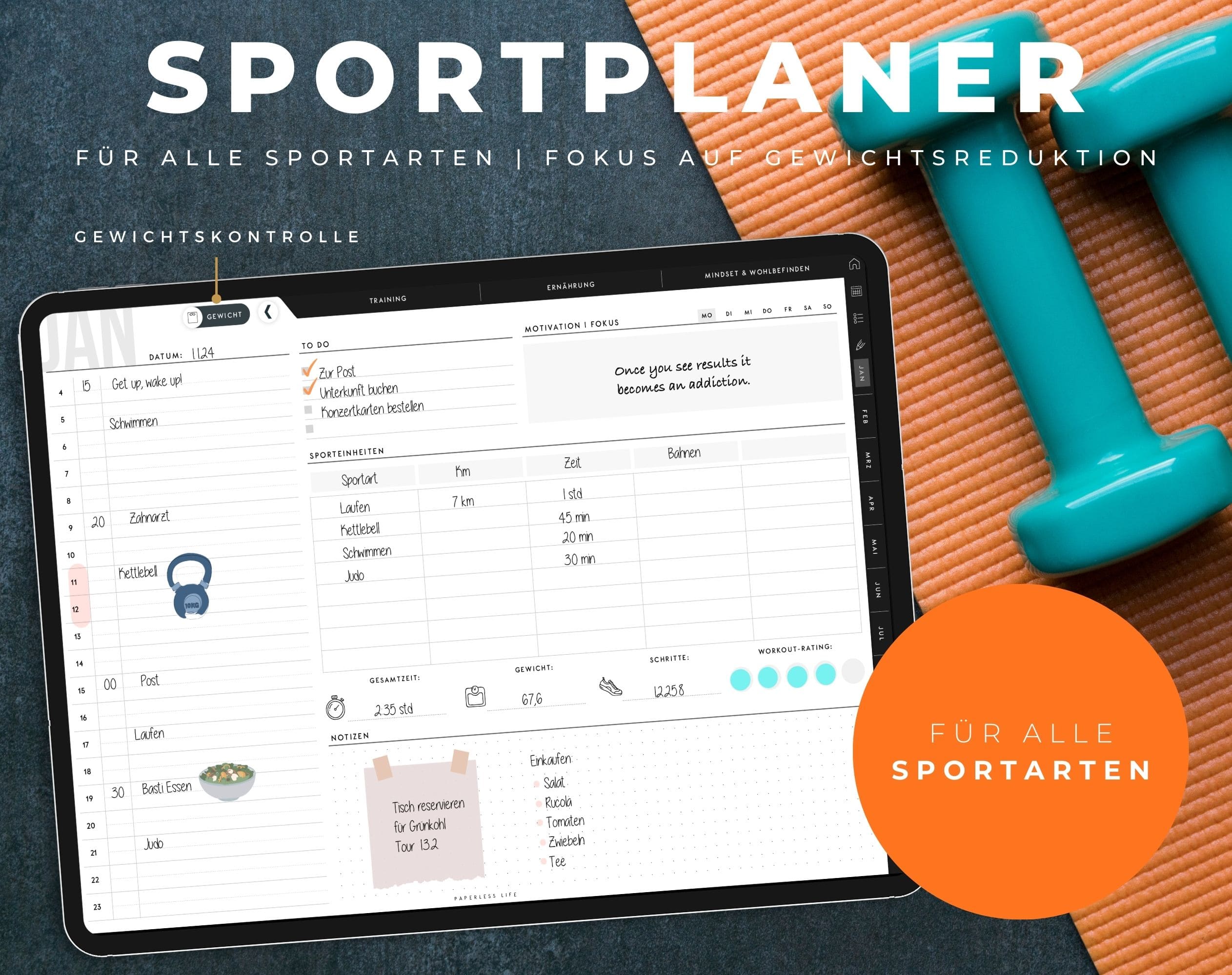 Digitaler Fitnessplaner | Sportplaner | Undatiert - Image 19