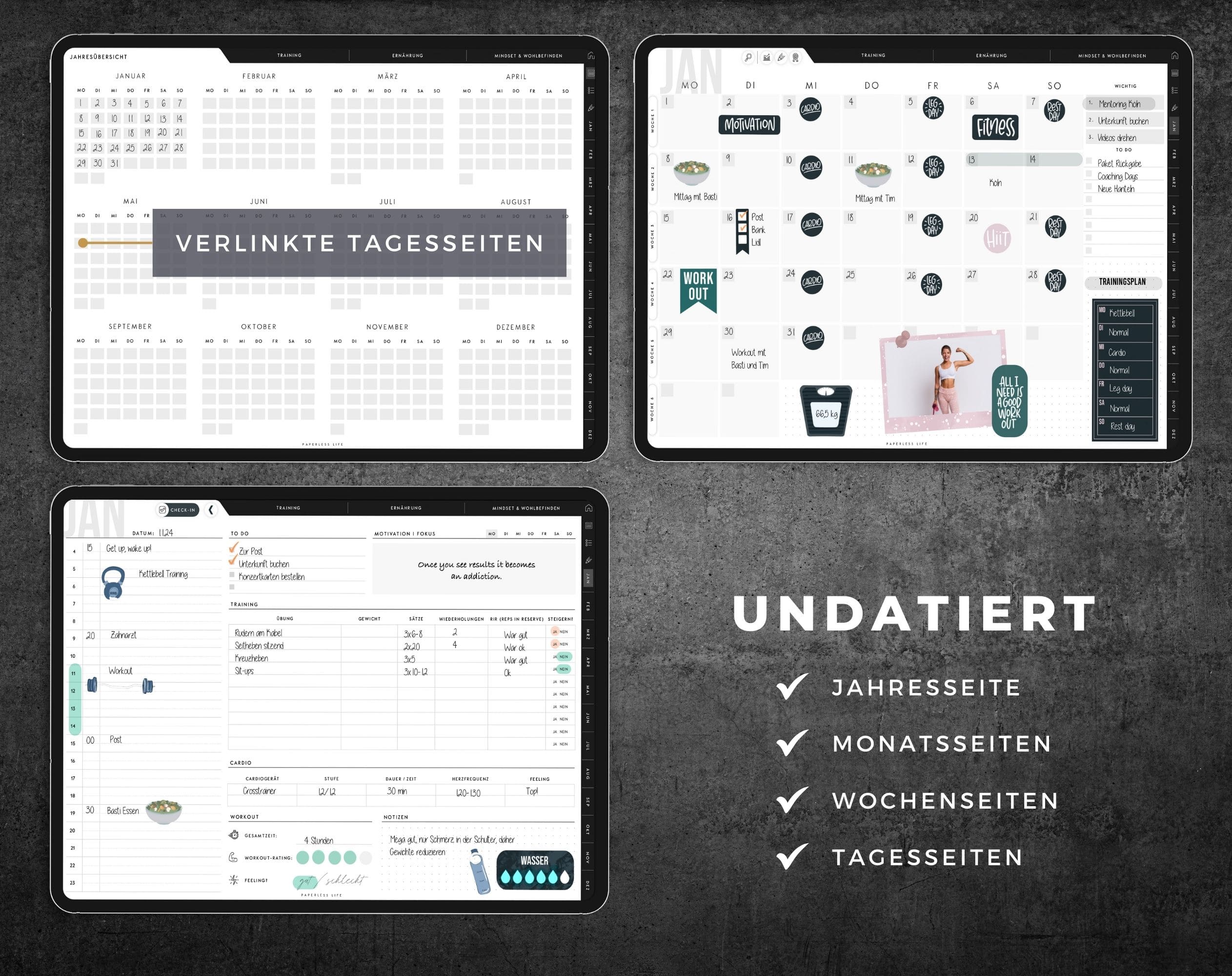 Digitaler Fitnessplaner | Sportplaner | Undatiert - Image 21