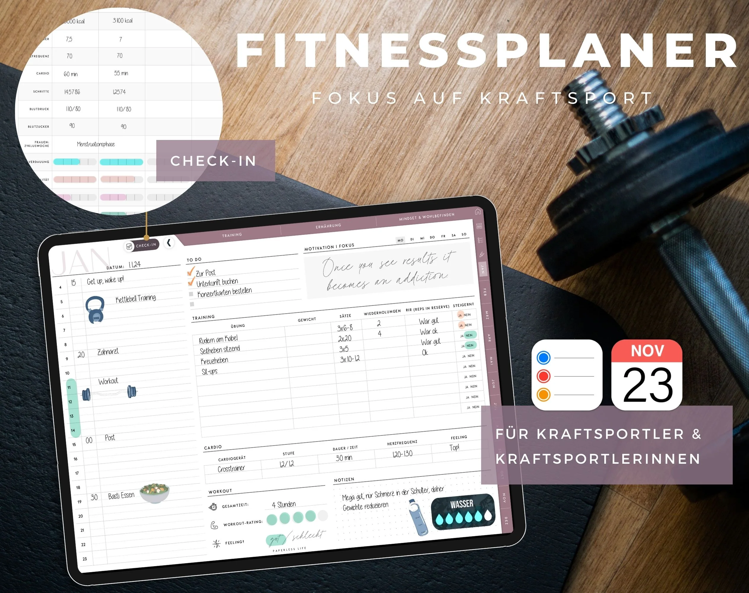 Digitaler Fitnessplaner | Sportplaner | Undatiert - Image 28