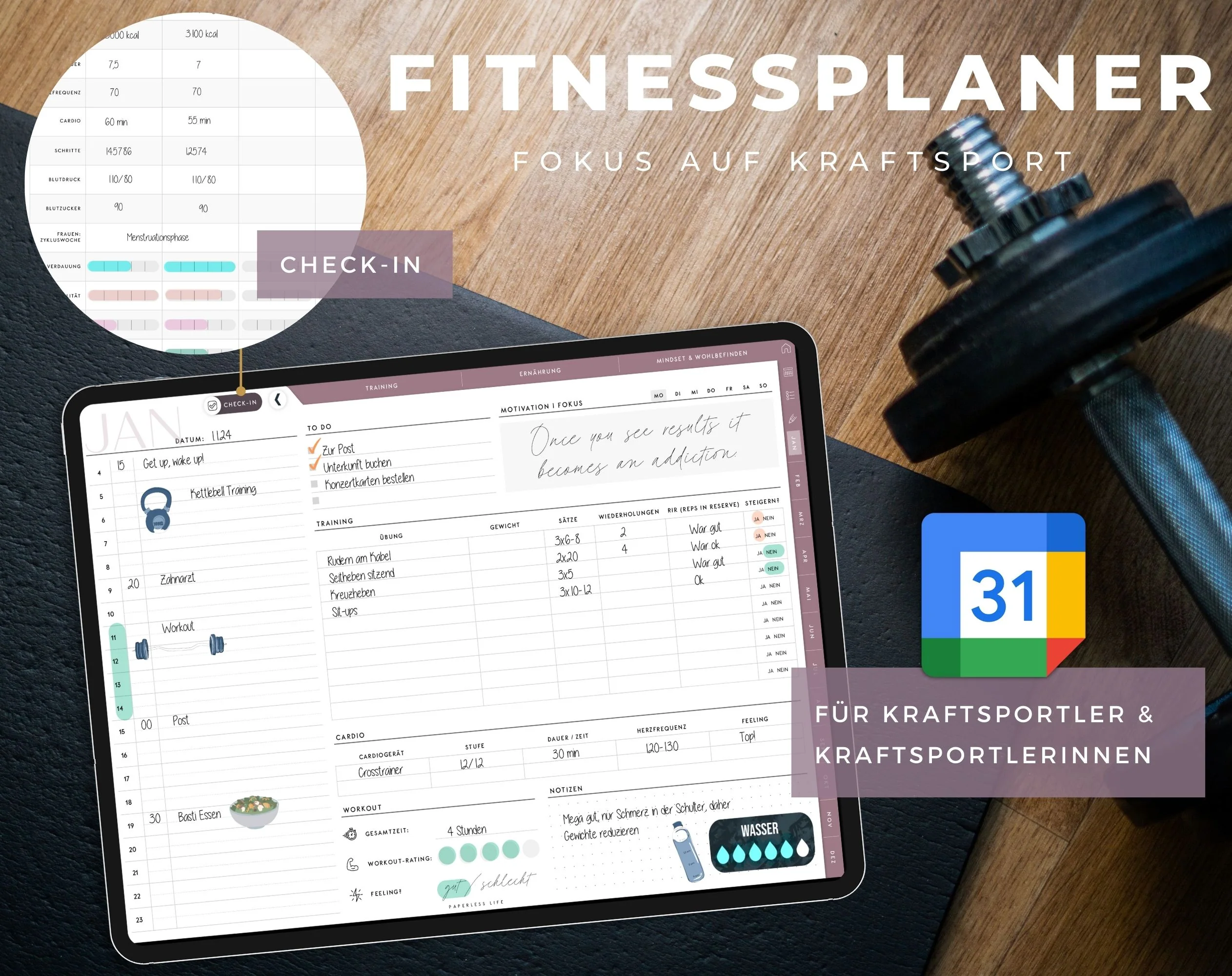 Digitaler Fitnessplaner | Sportplaner | Undatiert - Image 29
