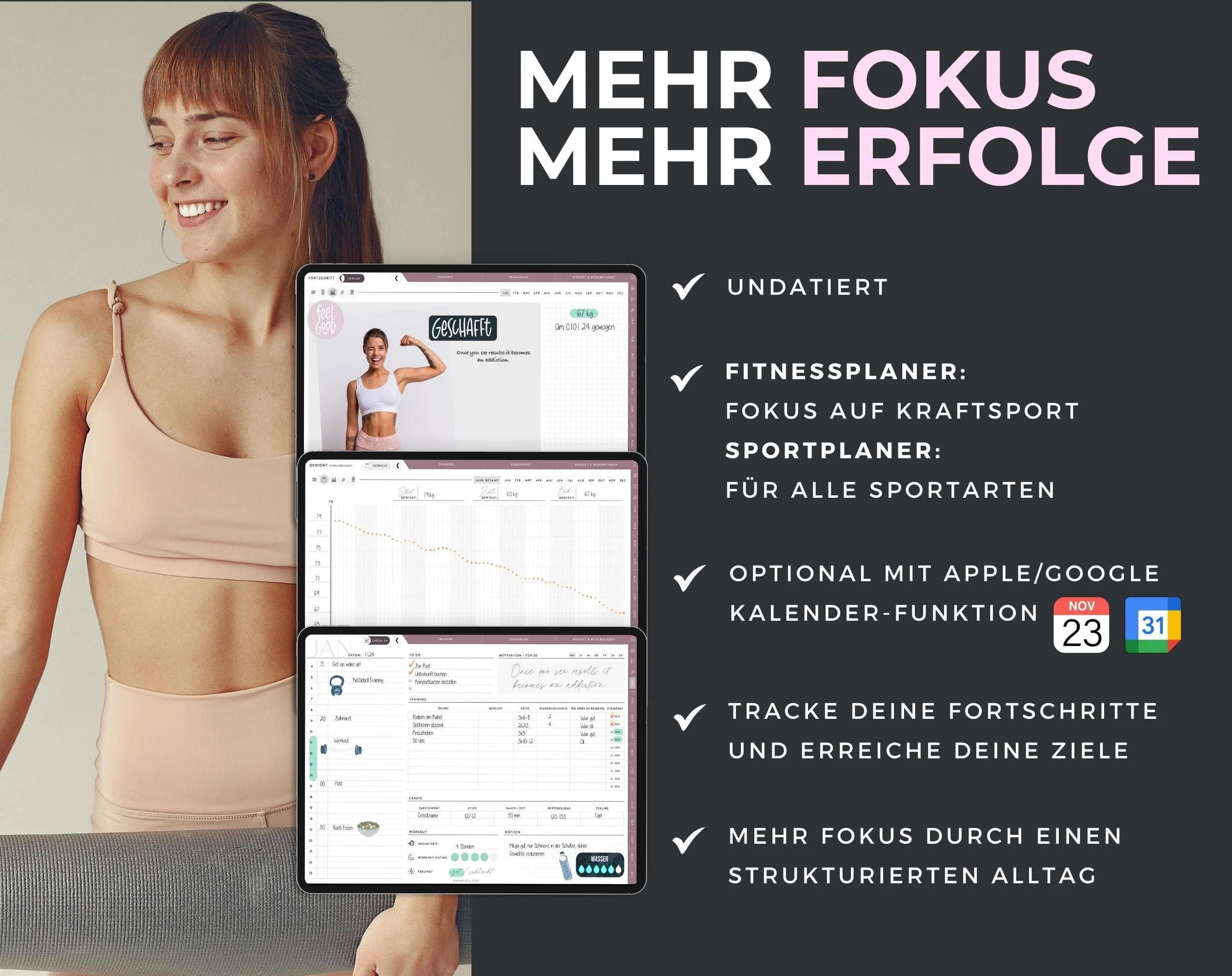 Digitaler Fitnessplaner | Sportplaner | Undatiert - Image 3