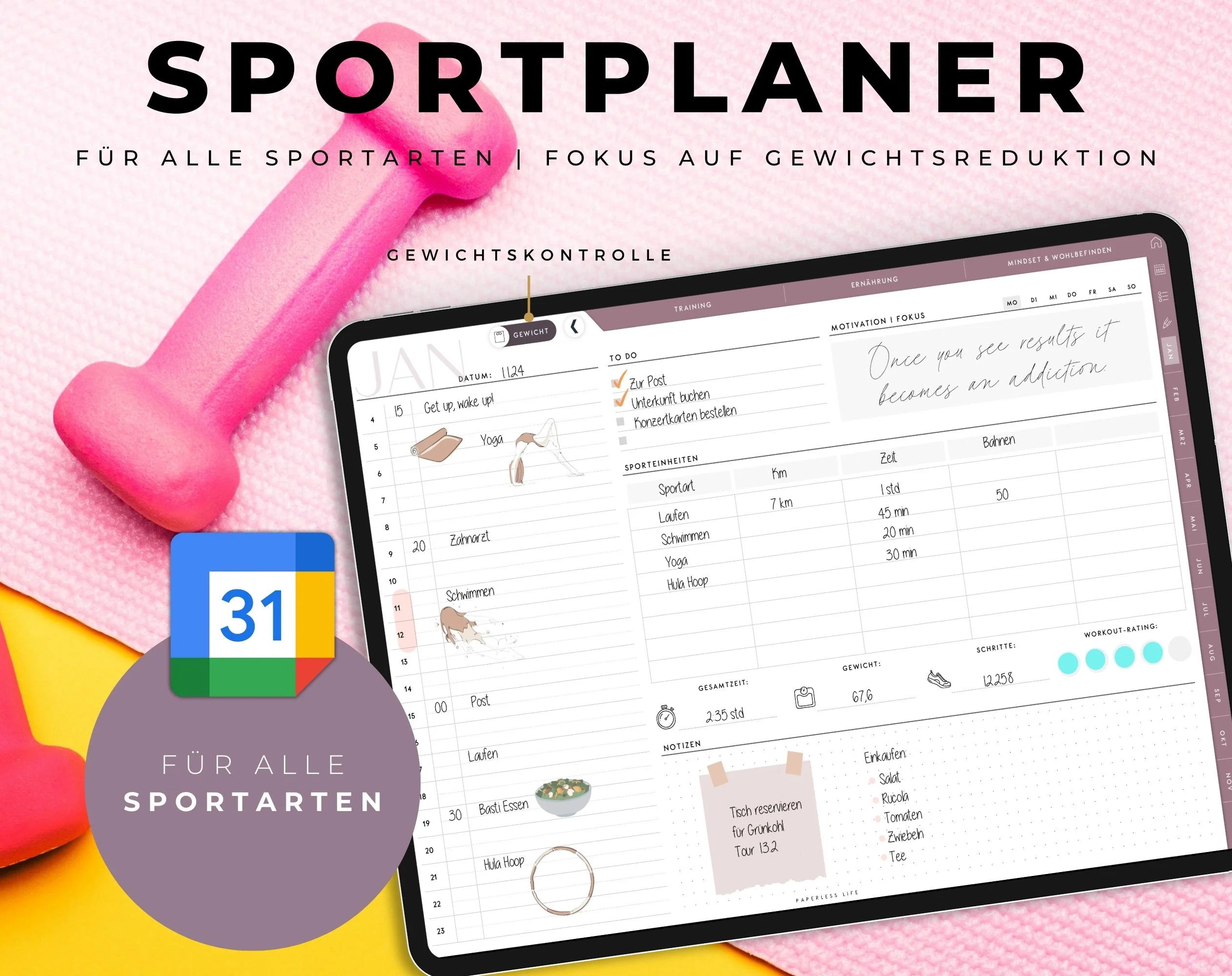 Digitaler Fitnessplaner | Sportplaner | Undatiert - Image 31