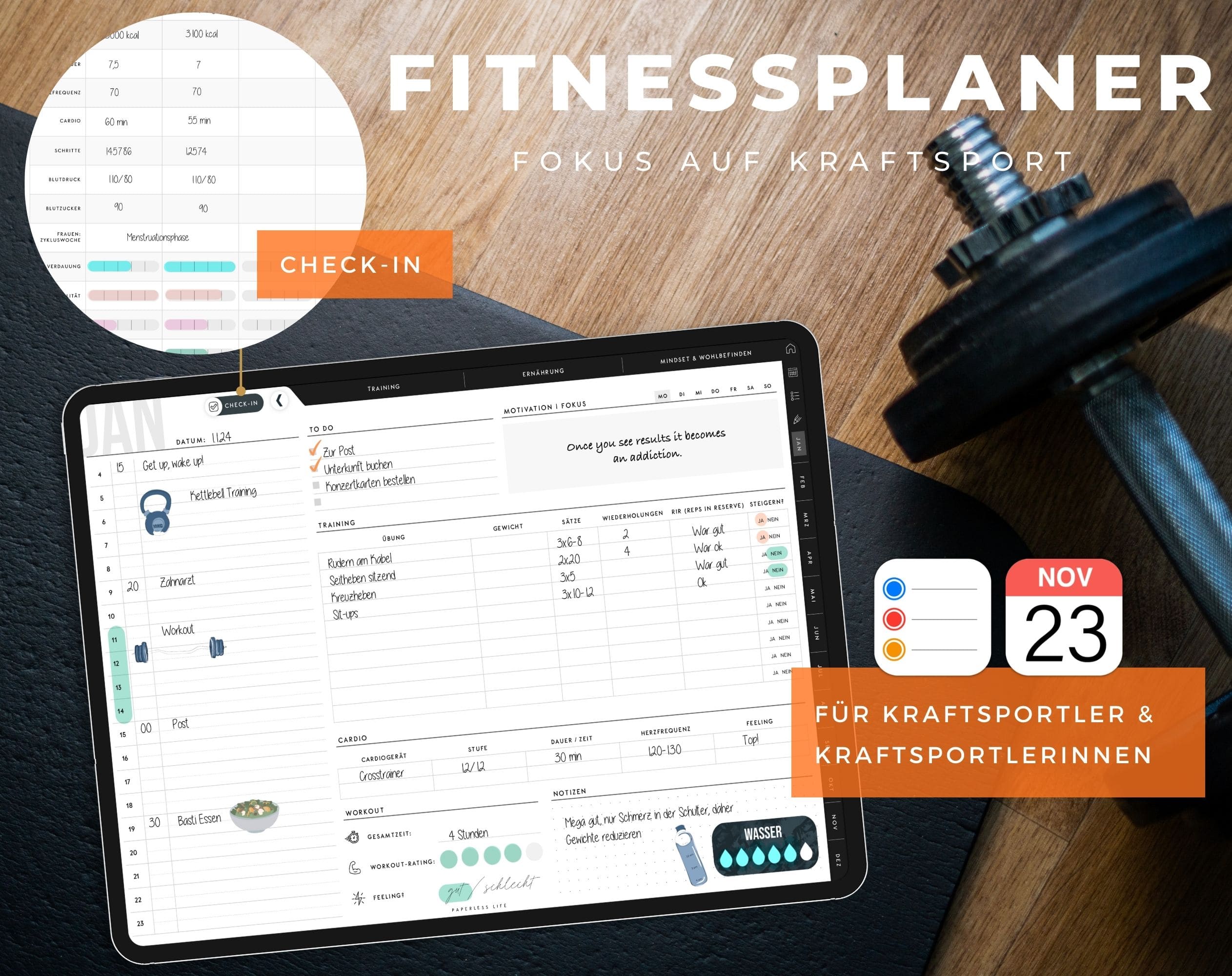 Digitaler Fitnessplaner | Sportplaner | Undatiert - Image 32