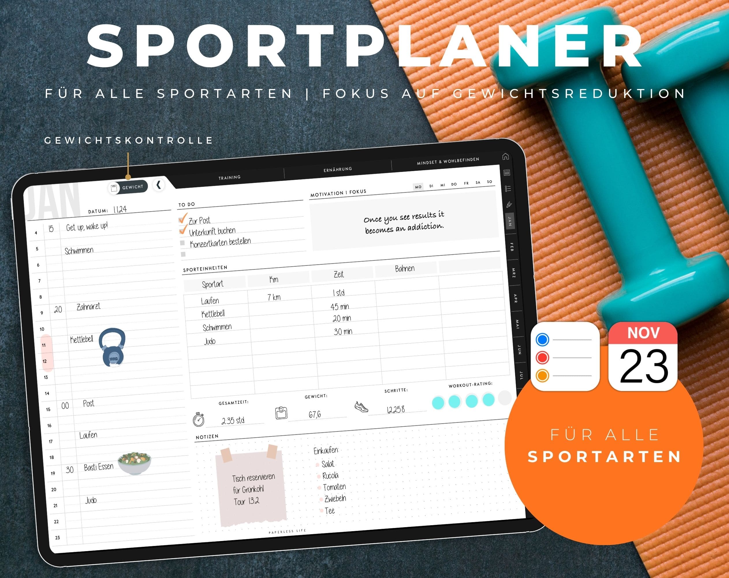 Digitaler Fitnessplaner | Sportplaner | Undatiert - Image 34