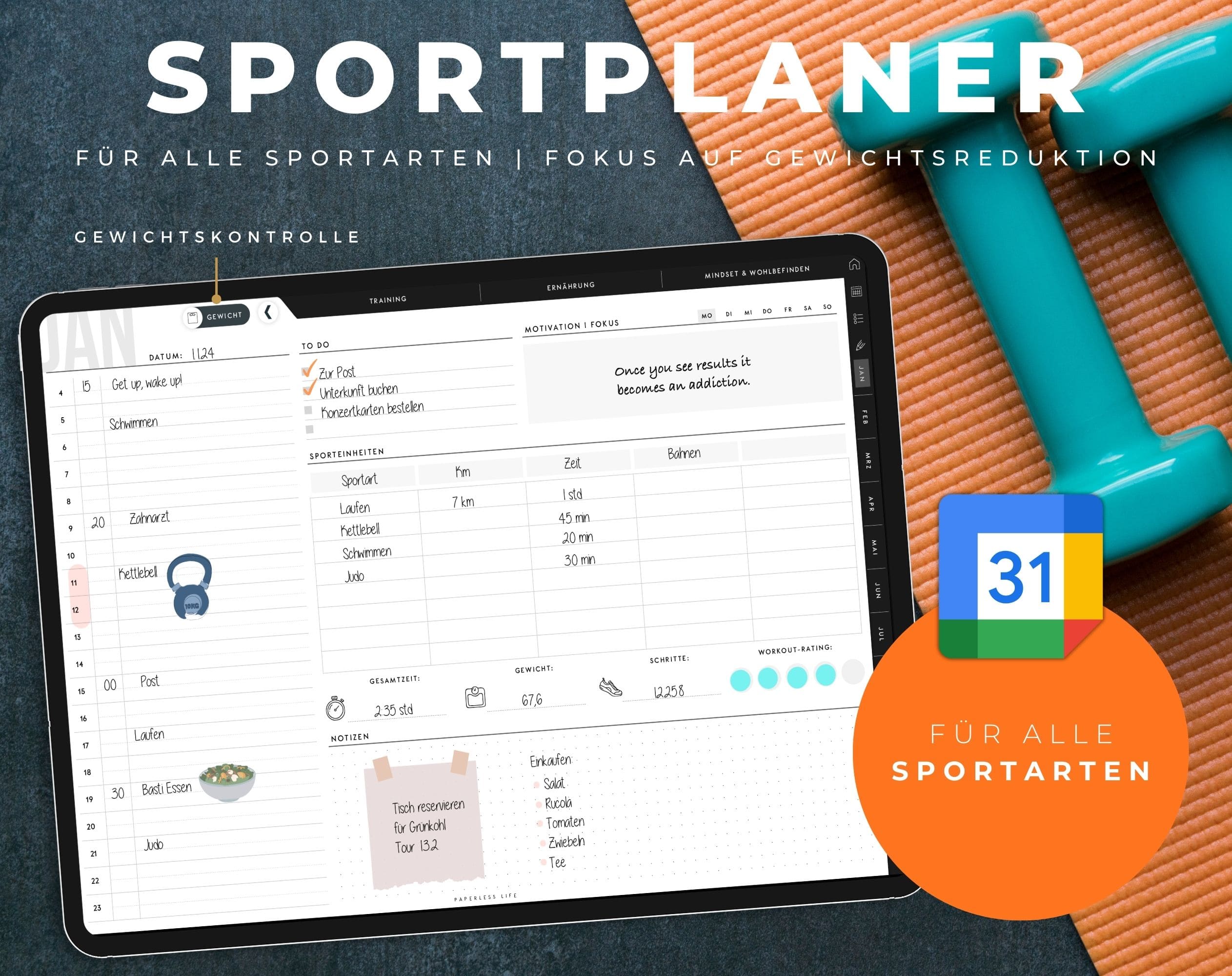 Digitaler Fitnessplaner | Sportplaner | Undatiert - Image 35