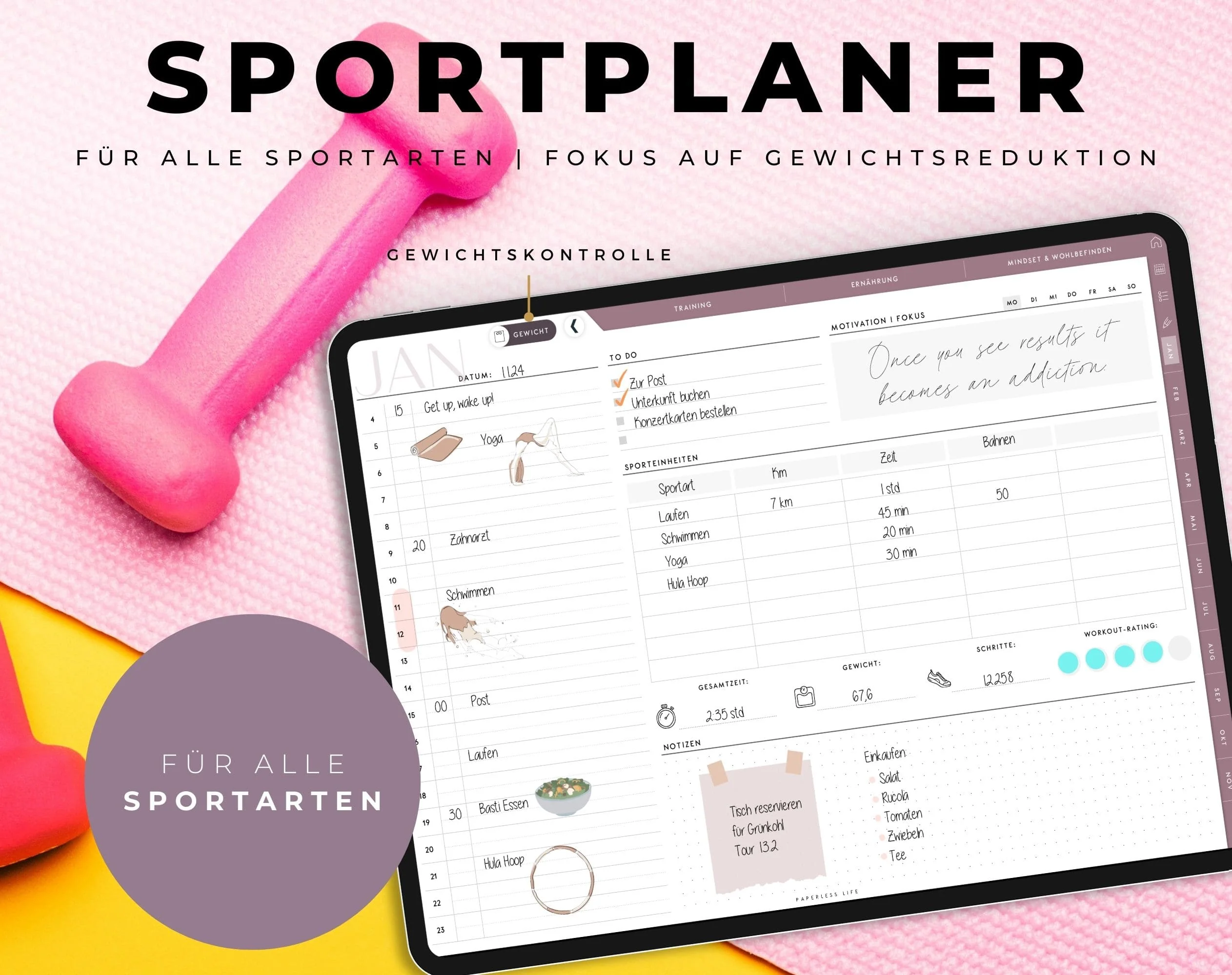 Digitaler Fitnessplaner | Sportplaner | Undatiert - Image 4