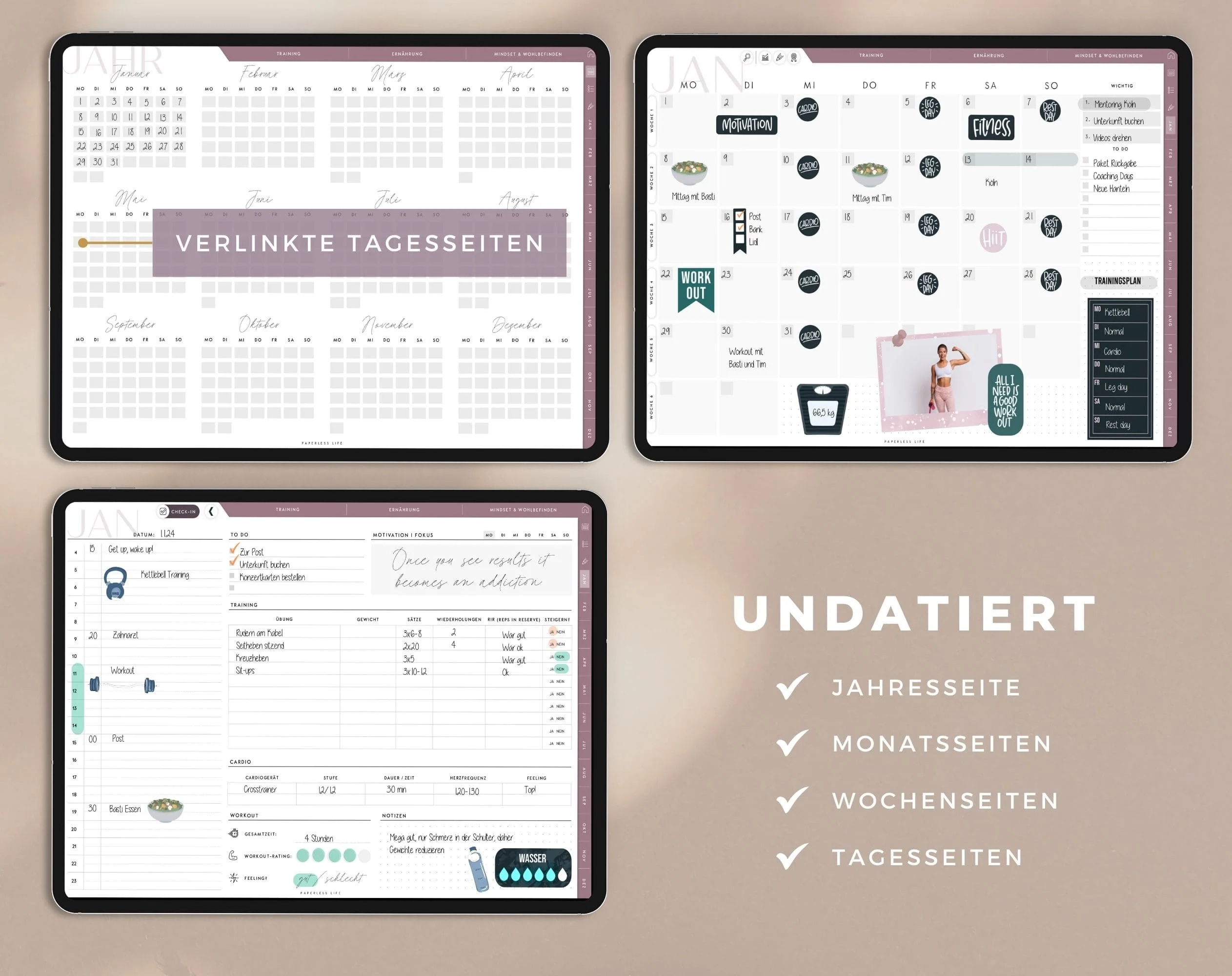 Digitaler Fitnessplaner | Sportplaner | Undatiert - Image 8