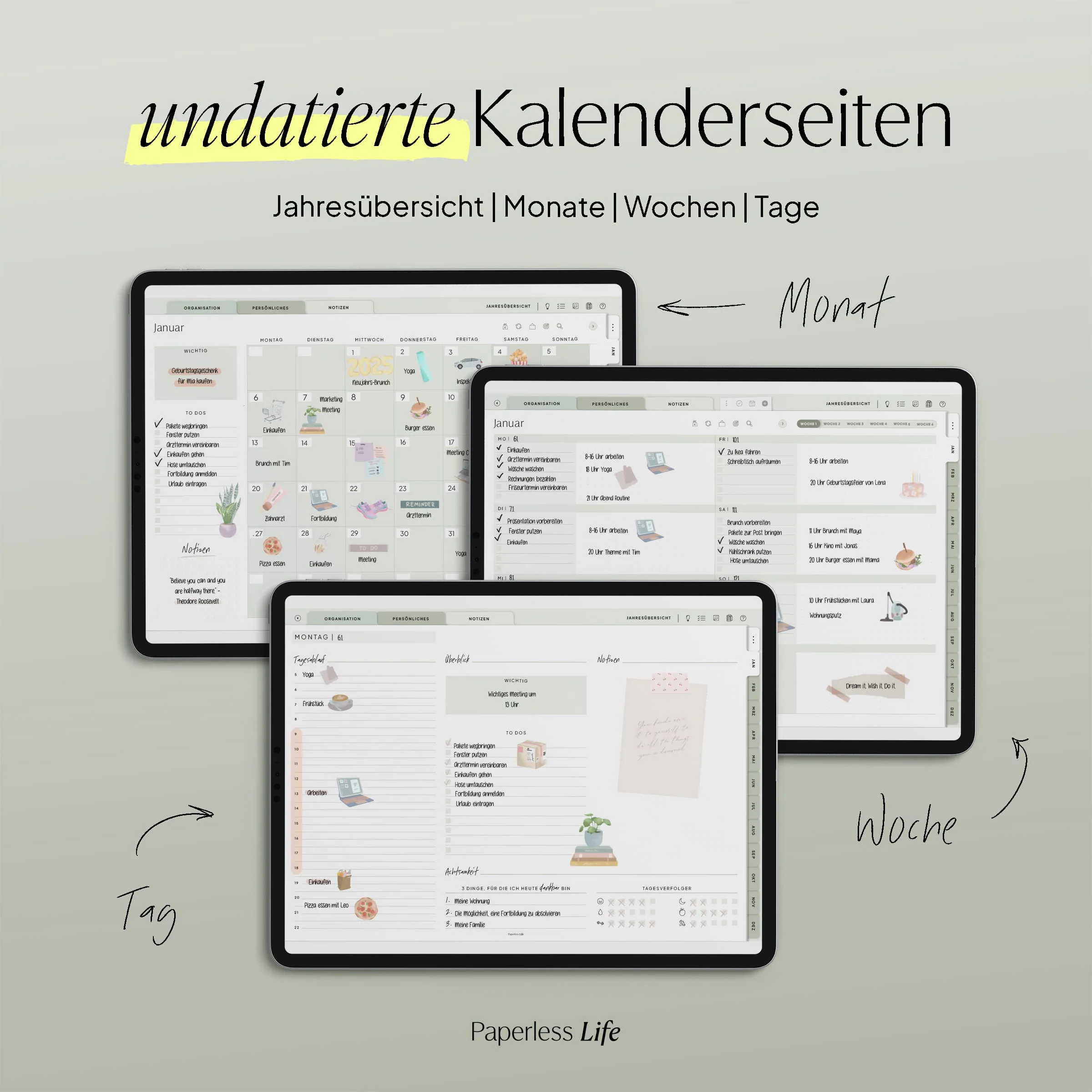Undatierter Digitaler Planer I für Goodnotes u.v.m. I der Gamechanger - Image 12