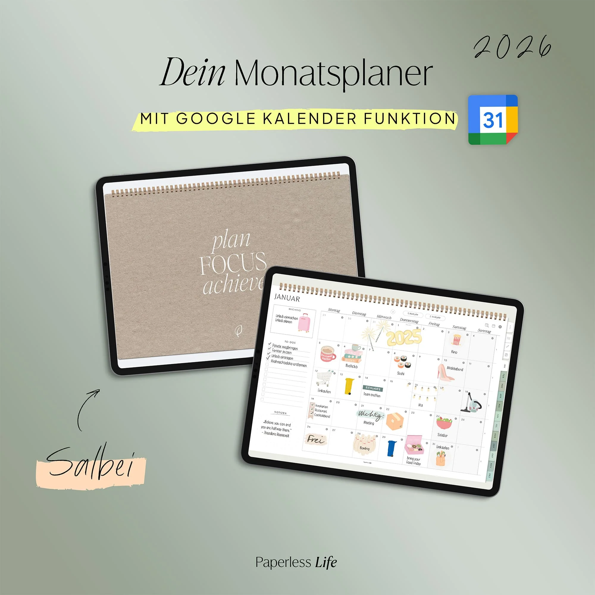 Digitaler Monatsplaner 2026 | Paperless Basics - Image 106