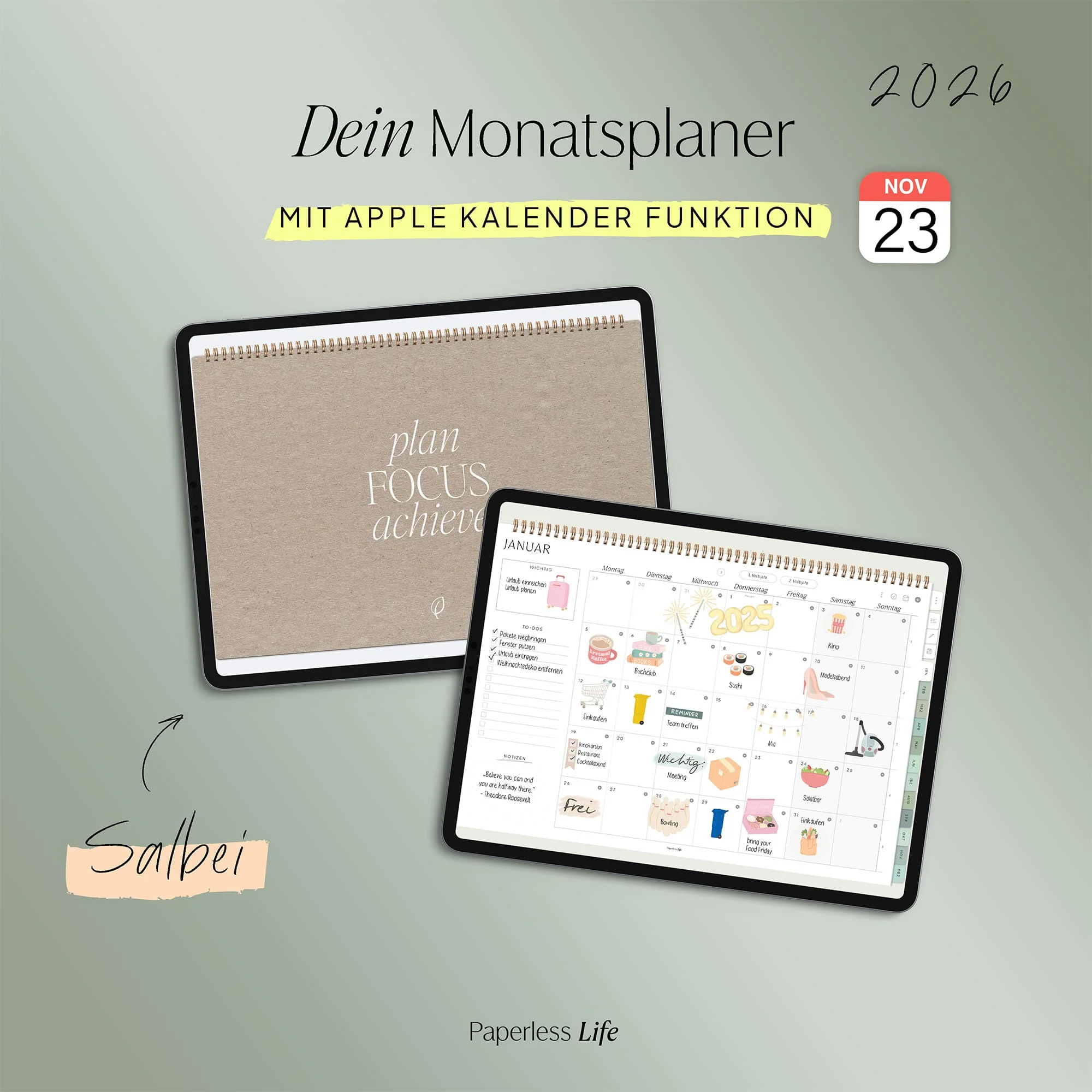 Digitaler Monatsplaner 2026 | Paperless Basics - Image 33