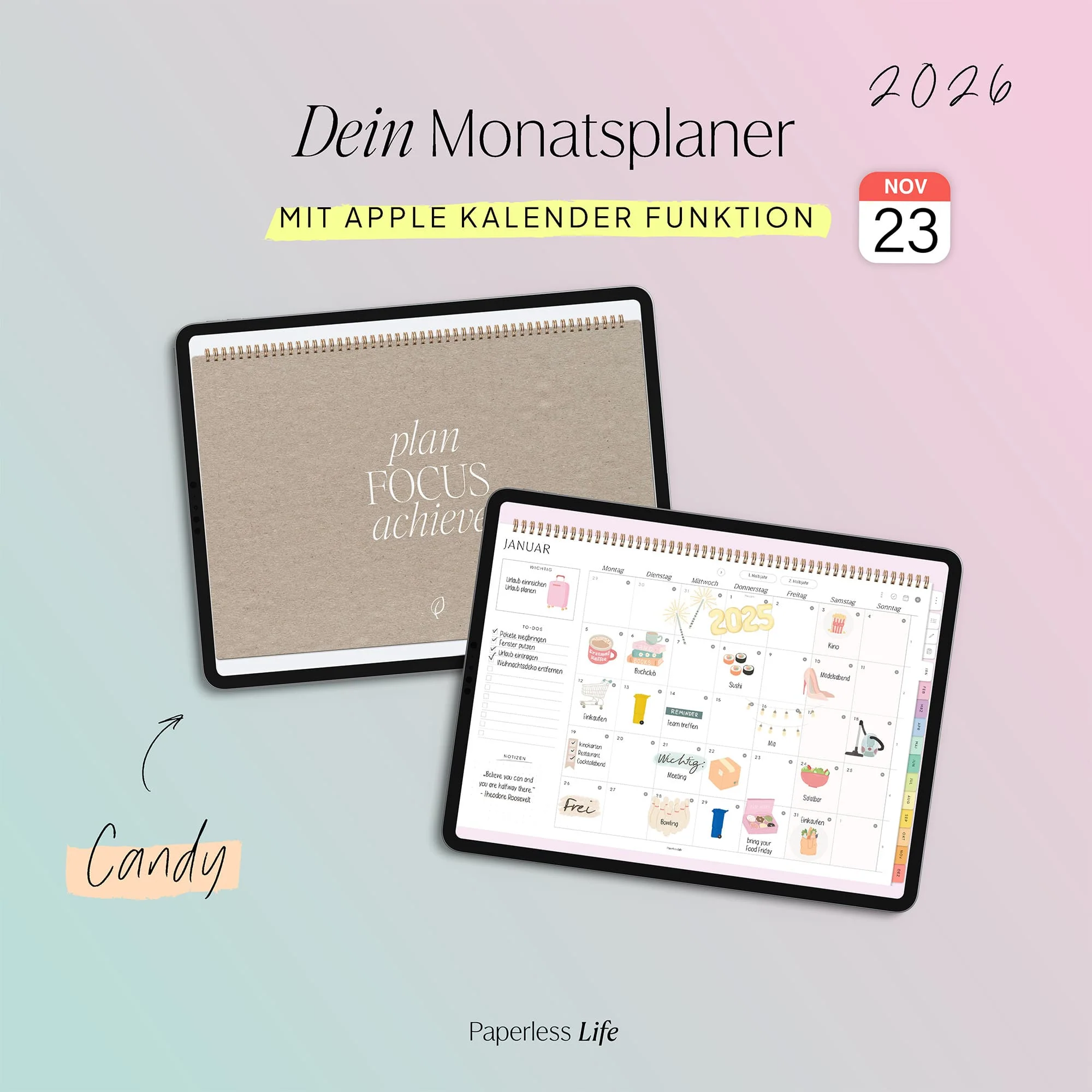 Digitaler Monatsplaner 2026 | Paperless Basics - Image 59