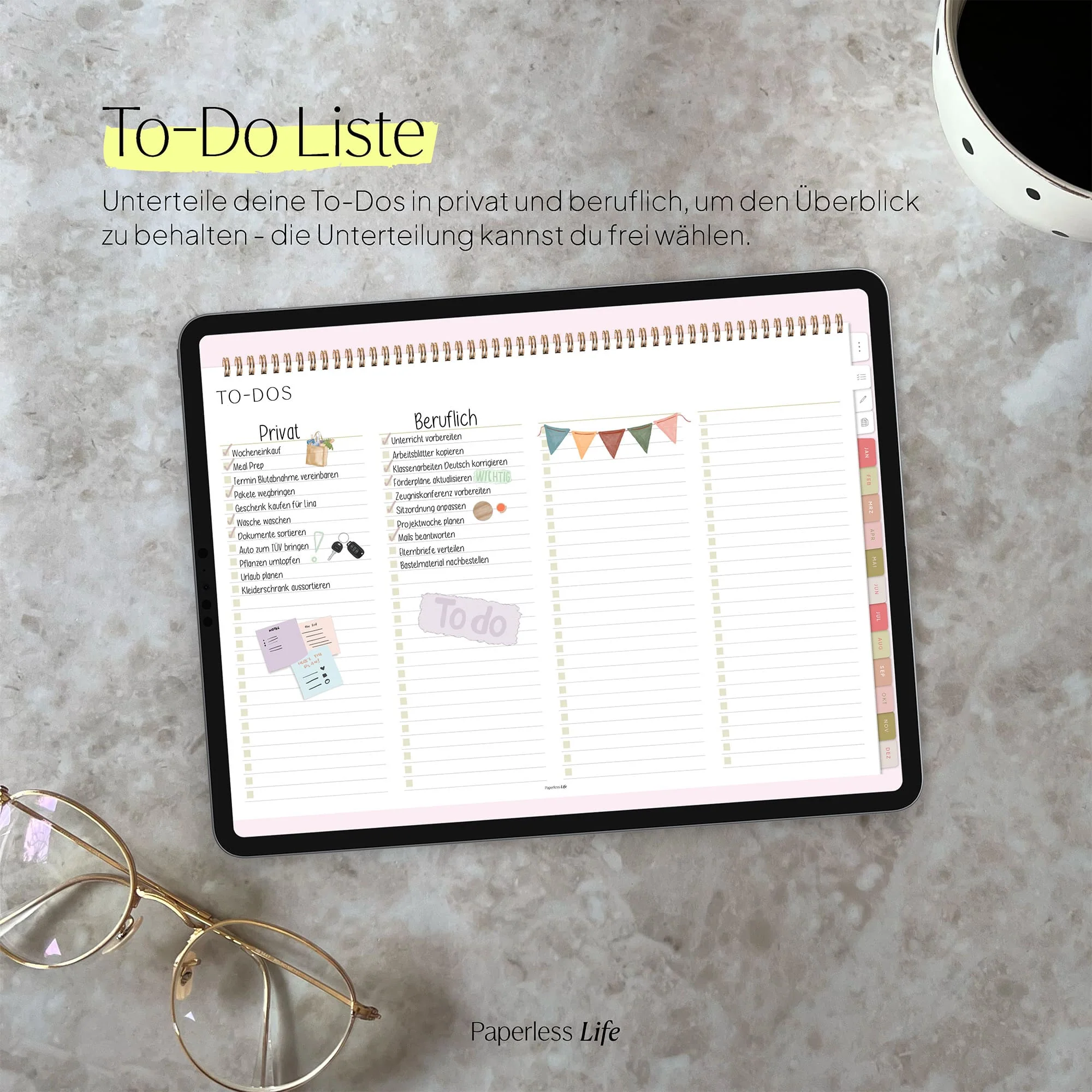 Digitaler Monatsplaner 2026 | Paperless Basics - Image 68