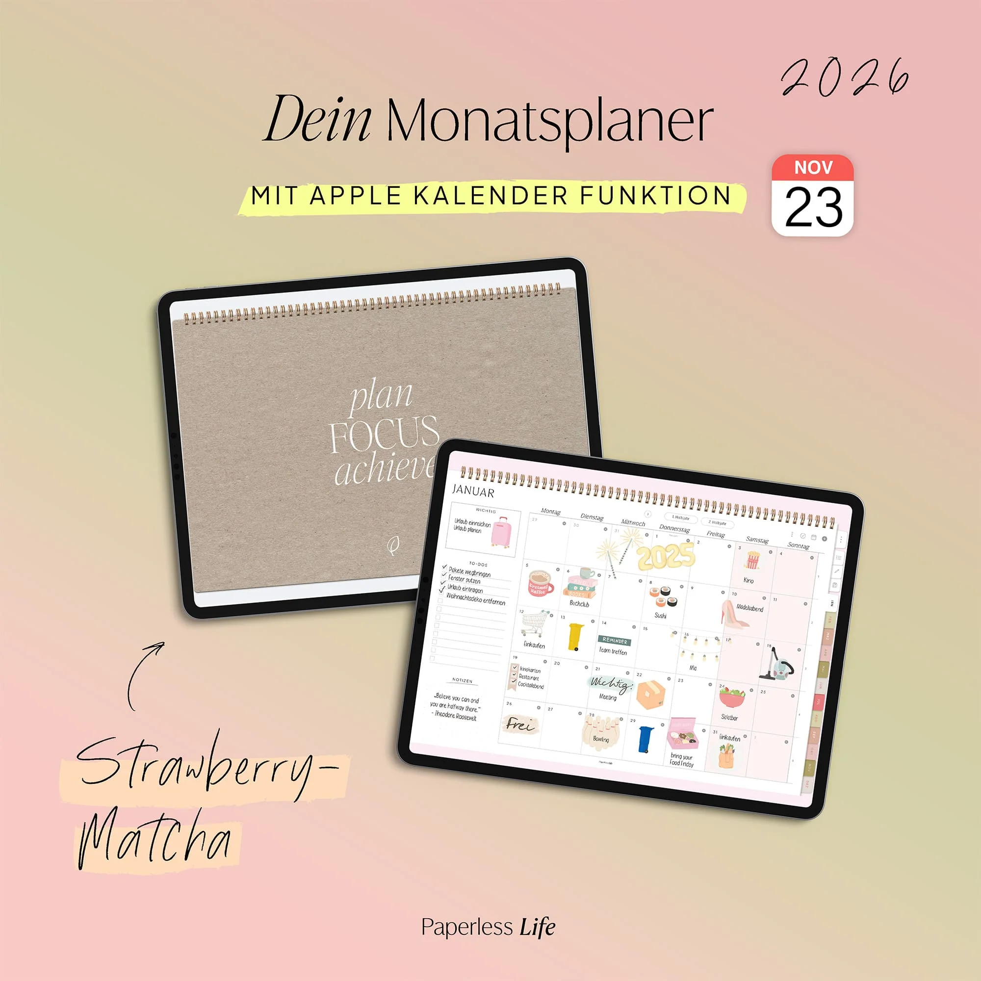 Digitaler Monatsplaner 2026 | Paperless Basics - Image 79
