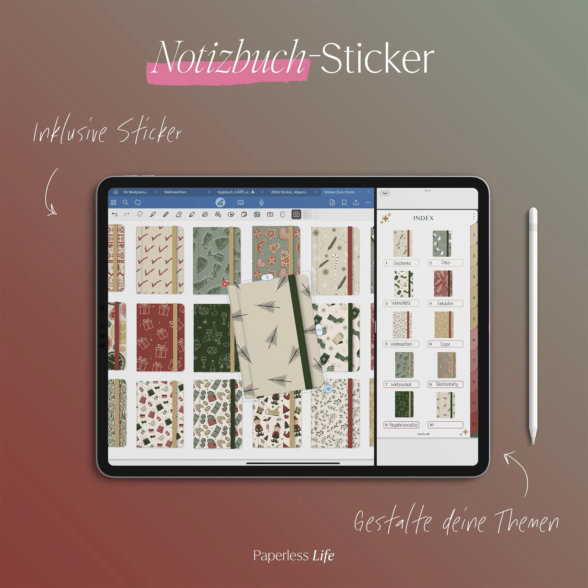 Digitales Christmas Notizbuch für den Split View | Optimiert für Goodnotes - Image 2