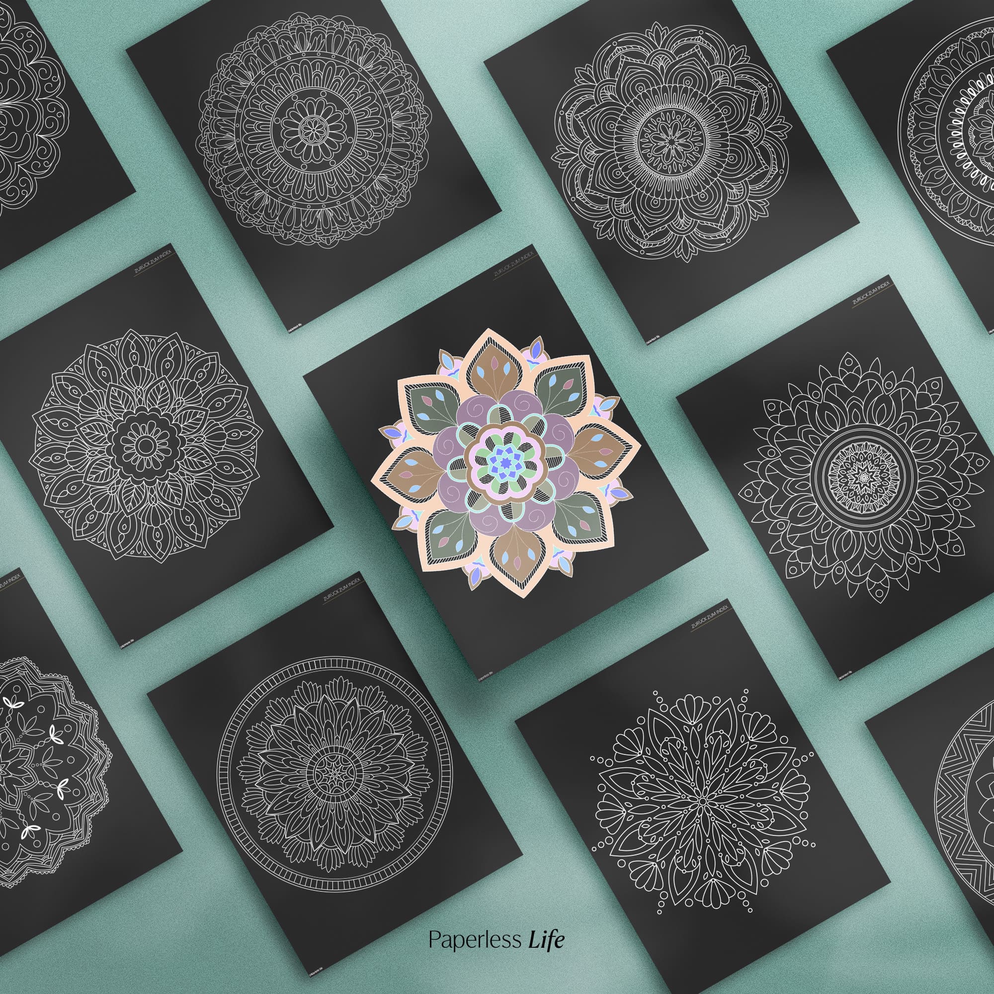 Digitales Malbuch - Mandala Black Edition - Image 4