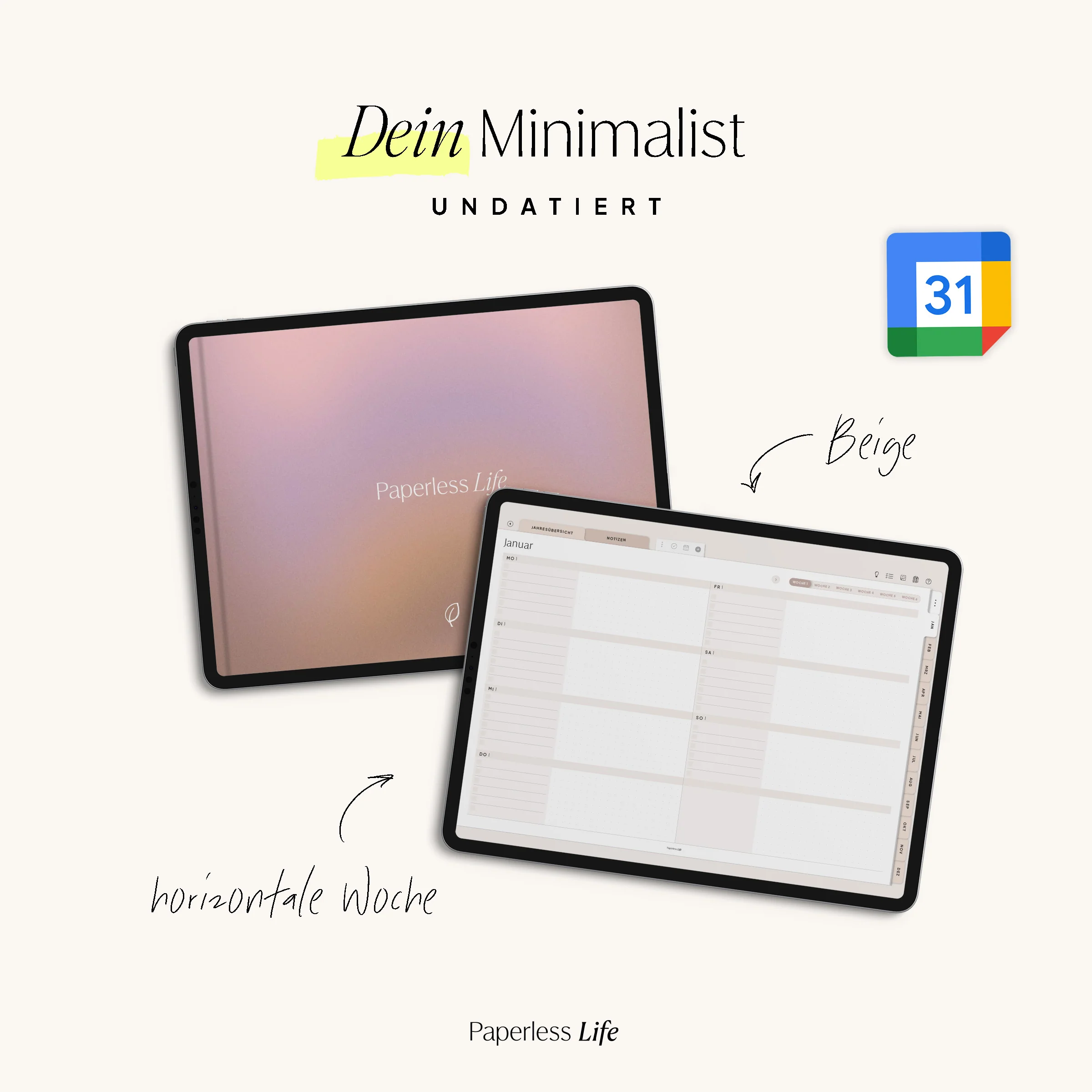 Undatierter Digitaler Planer I für Goodnotes u.v.m. I der Minimalist - Image 16