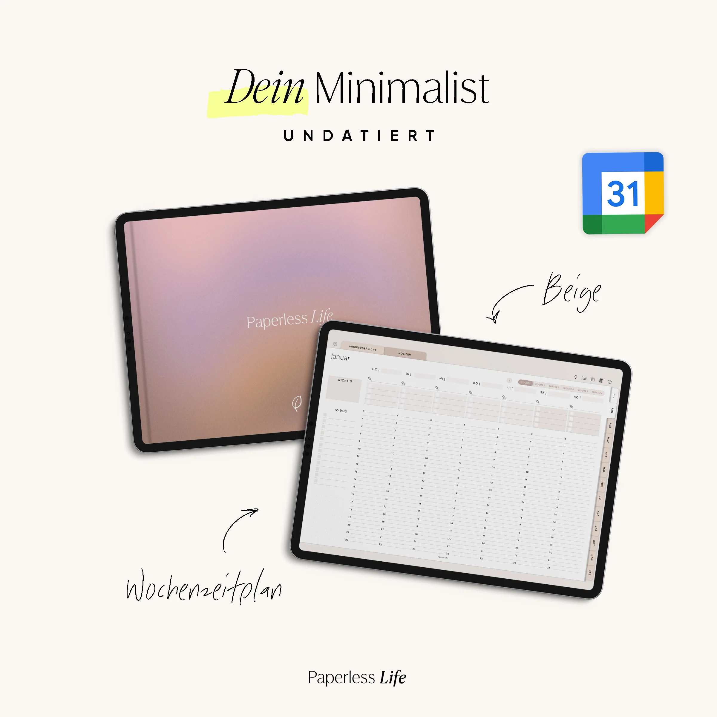 Undatierter Digitaler Planer I für Goodnotes u.v.m. I der Minimalist - Image 17