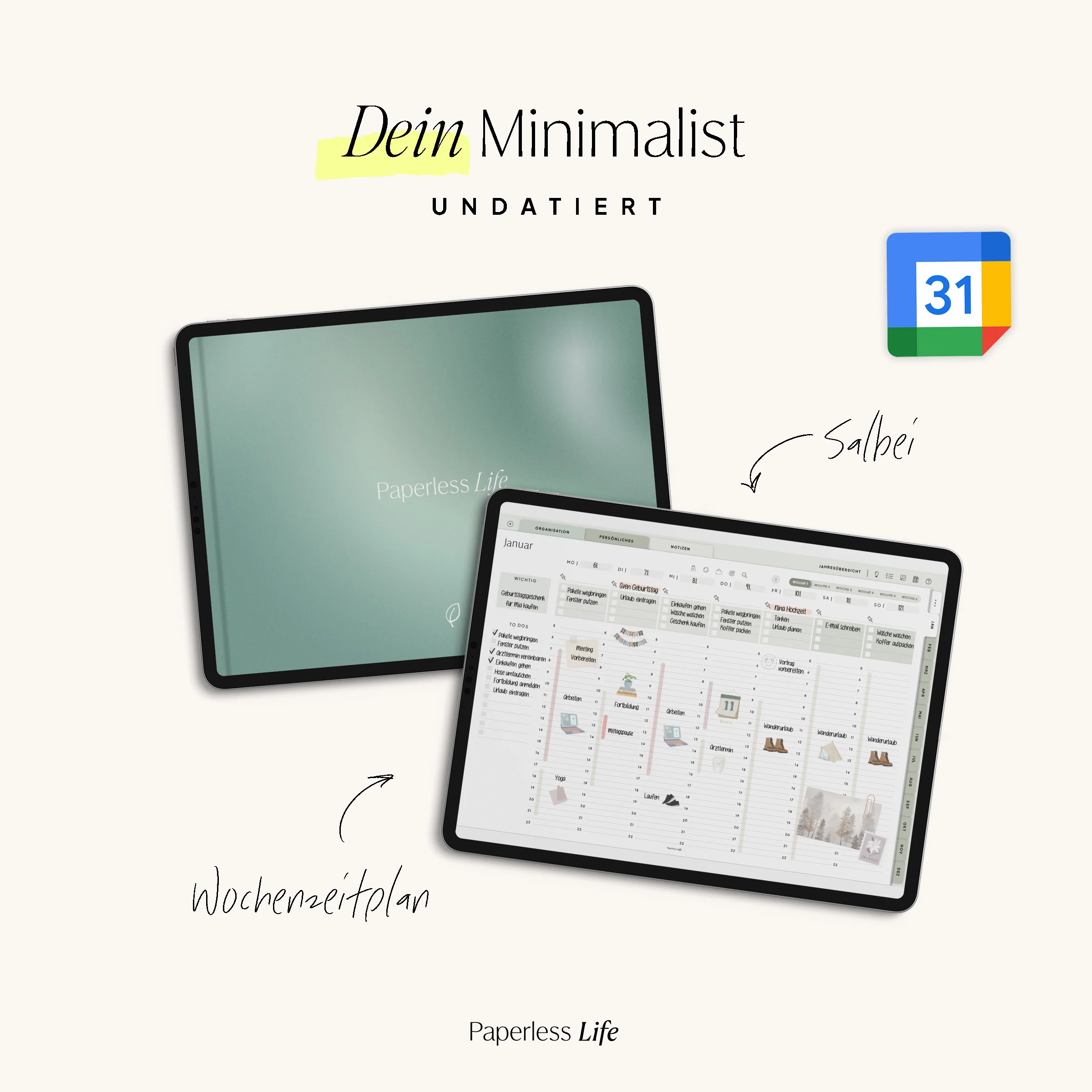 Undatierter Digitaler Planer I für Goodnotes u.v.m. I der Minimalist - Image 23
