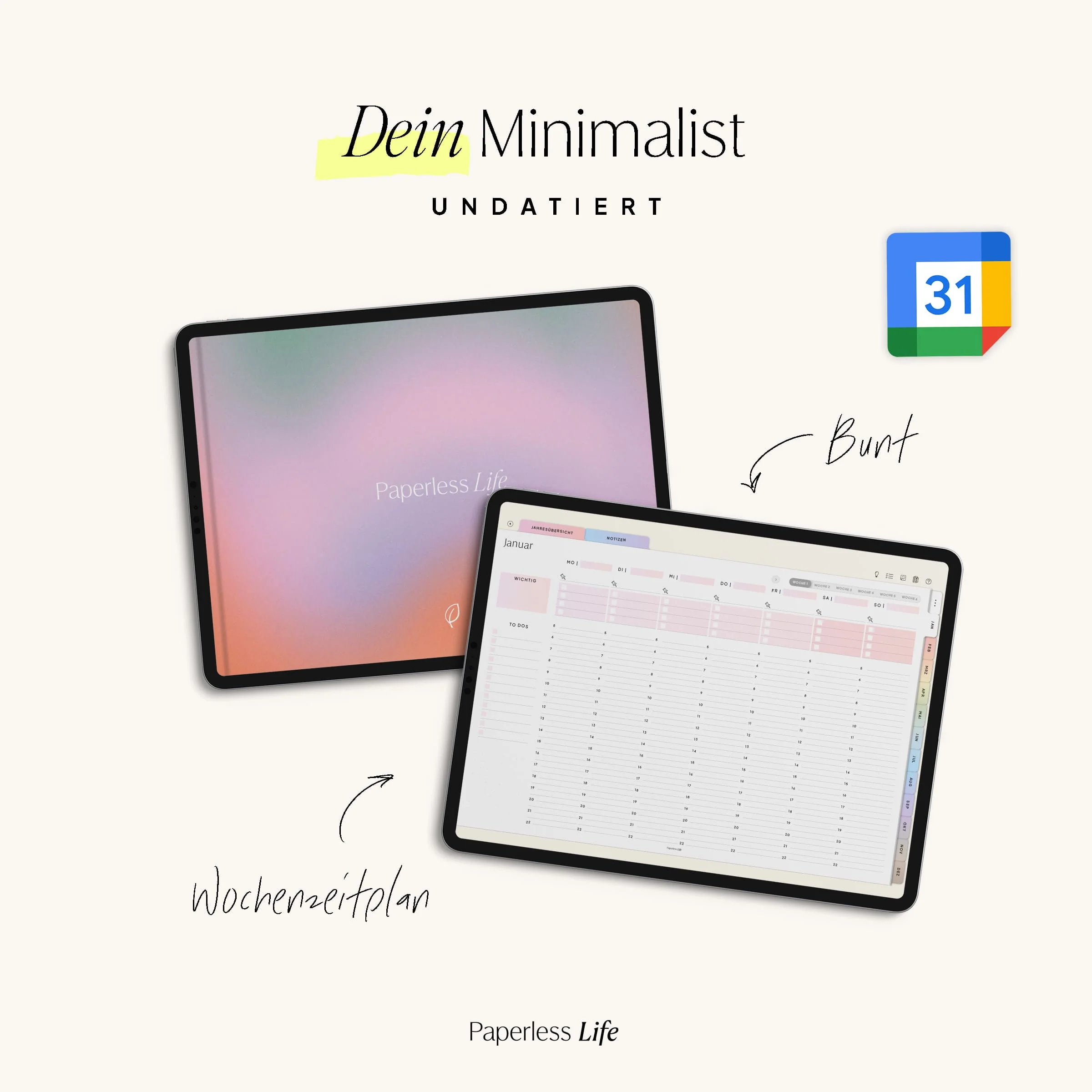 Undatierter Digitaler Planer I für Goodnotes u.v.m. I der Minimalist - Image 29