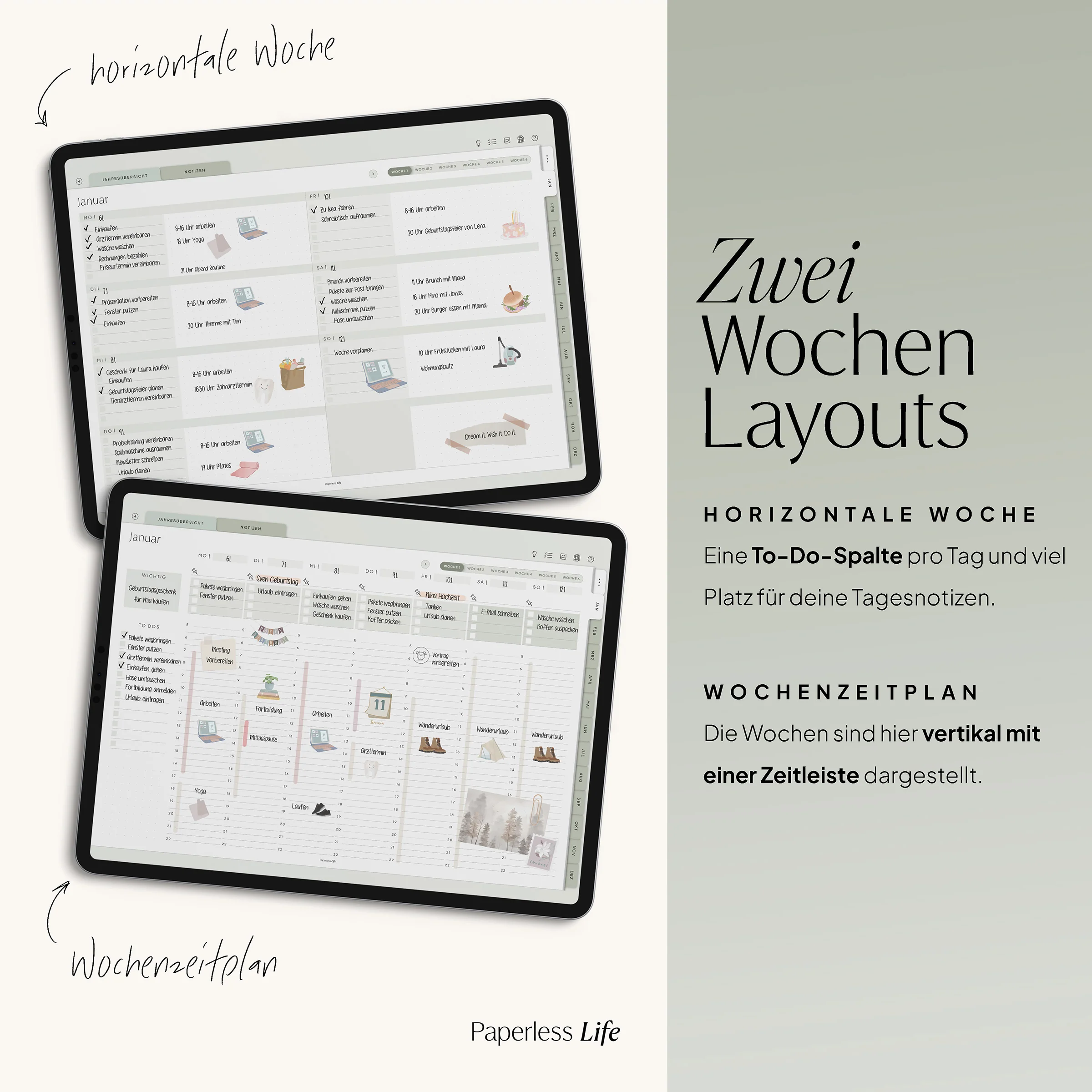 Undatierter Digitaler Planer I für Goodnotes u.v.m. I der Minimalist - Image 3
