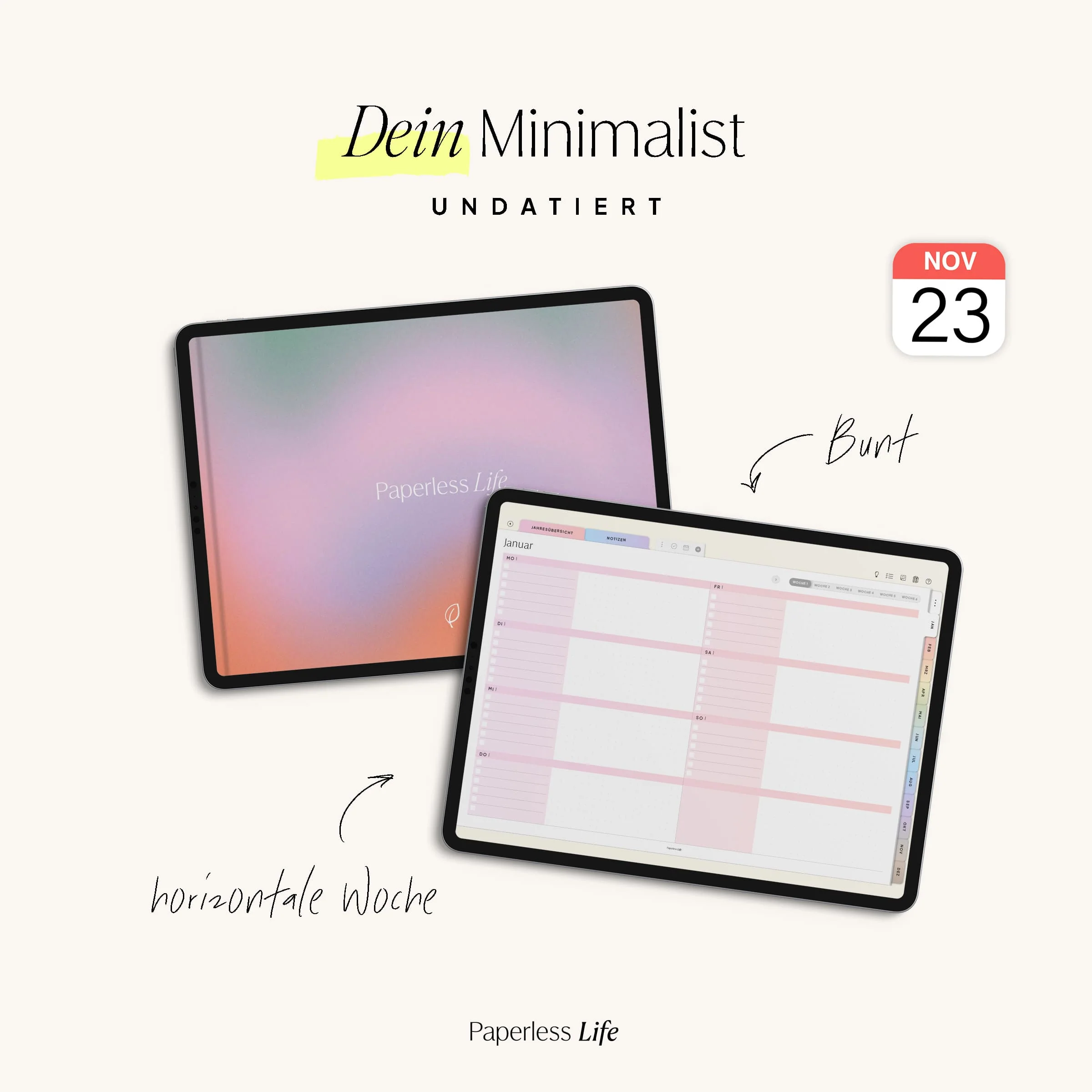 Undatierter Digitaler Planer I für Goodnotes u.v.m. I der Minimalist - Image 32
