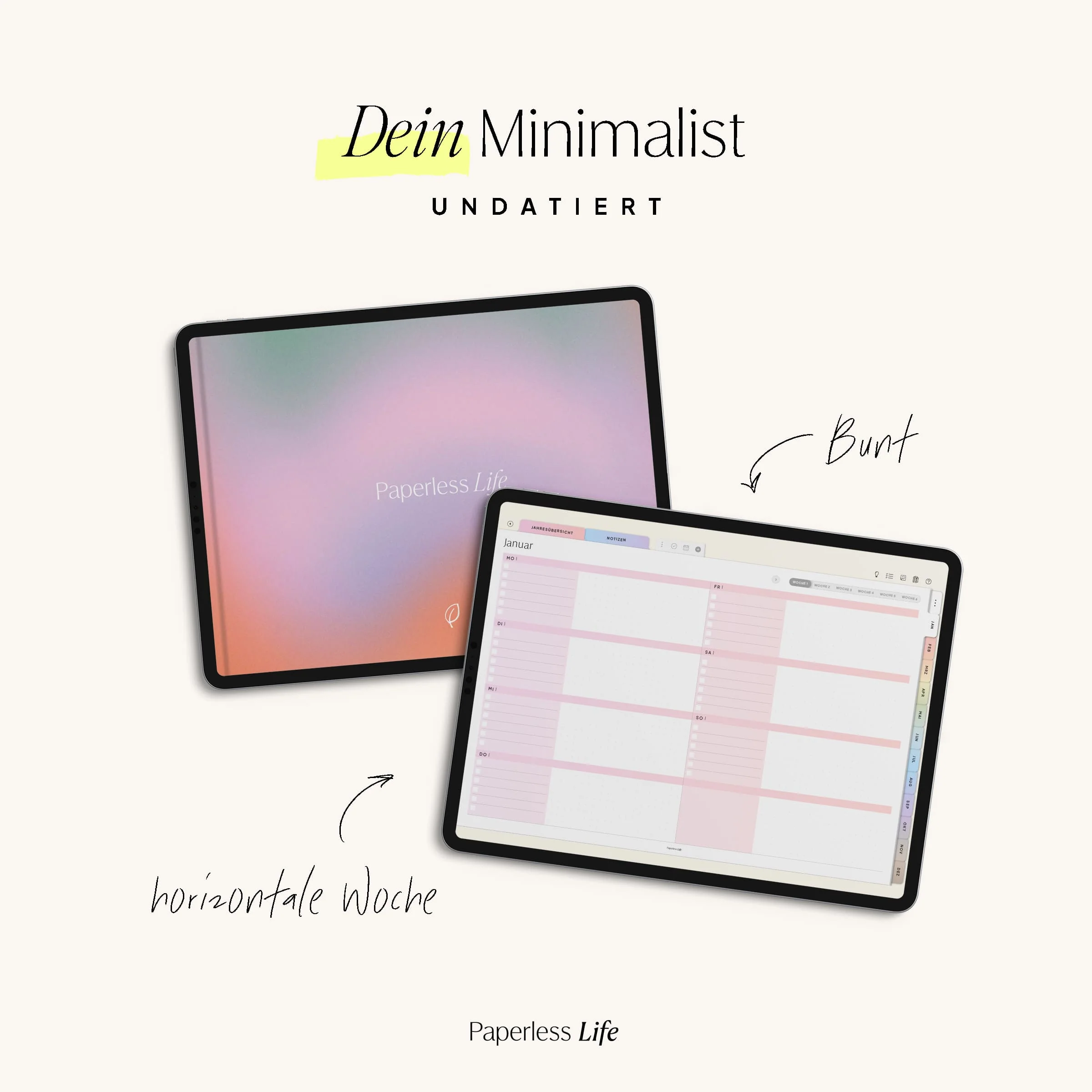 Undatierter Digitaler Planer I für Goodnotes u.v.m. I der Minimalist - Image 34
