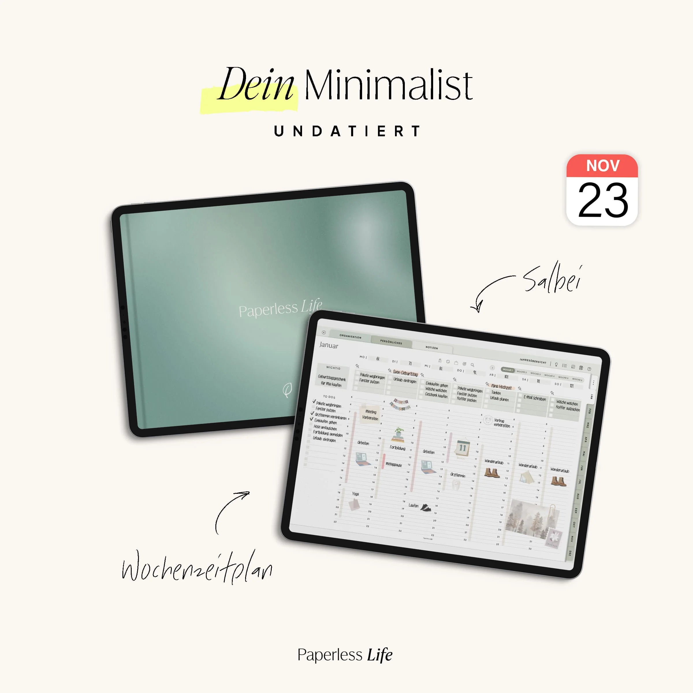 Undatierter Digitaler Planer I für Goodnotes u.v.m. I der Minimalist - Image 37