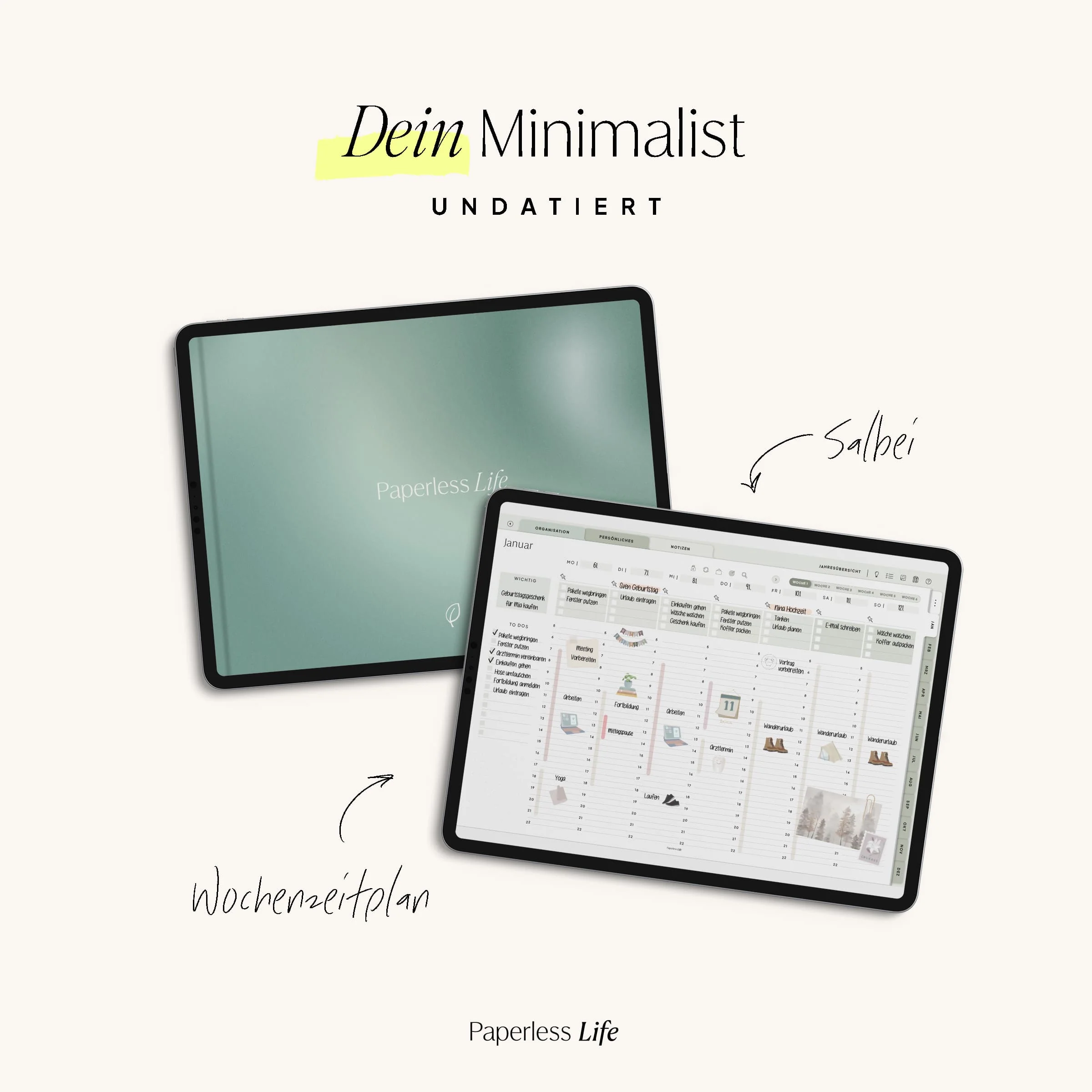 Undatierter Digitaler Planer I für Goodnotes u.v.m. I der Minimalist - Image 39