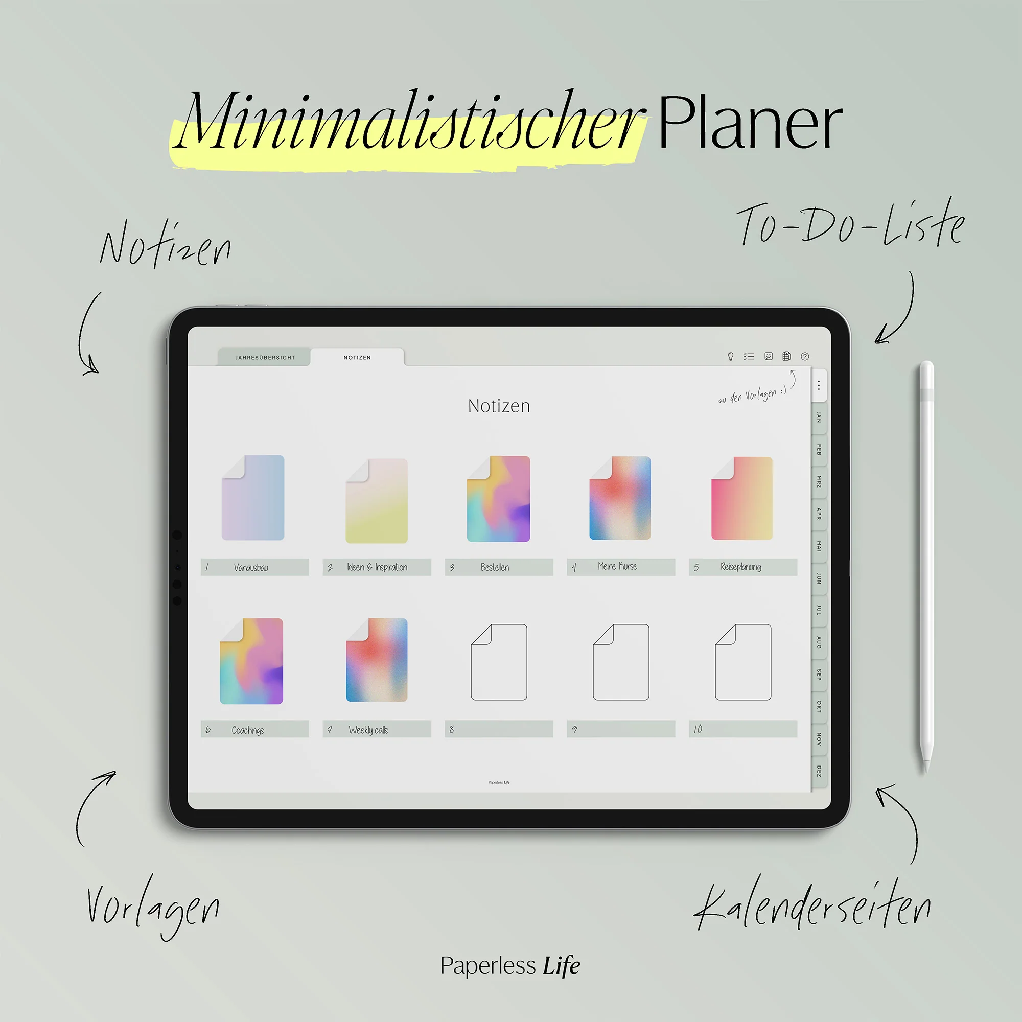 Undatierter Digitaler Planer I für Goodnotes u.v.m. I der Minimalist - Image 4