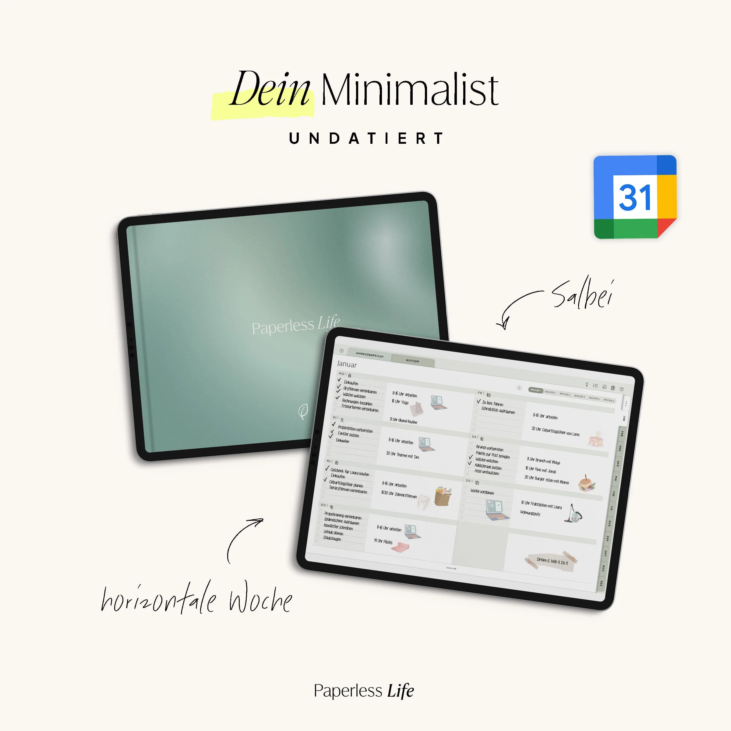 Undatierter Digitaler Planer I für Goodnotes u.v.m. I der Minimalist - Image 42