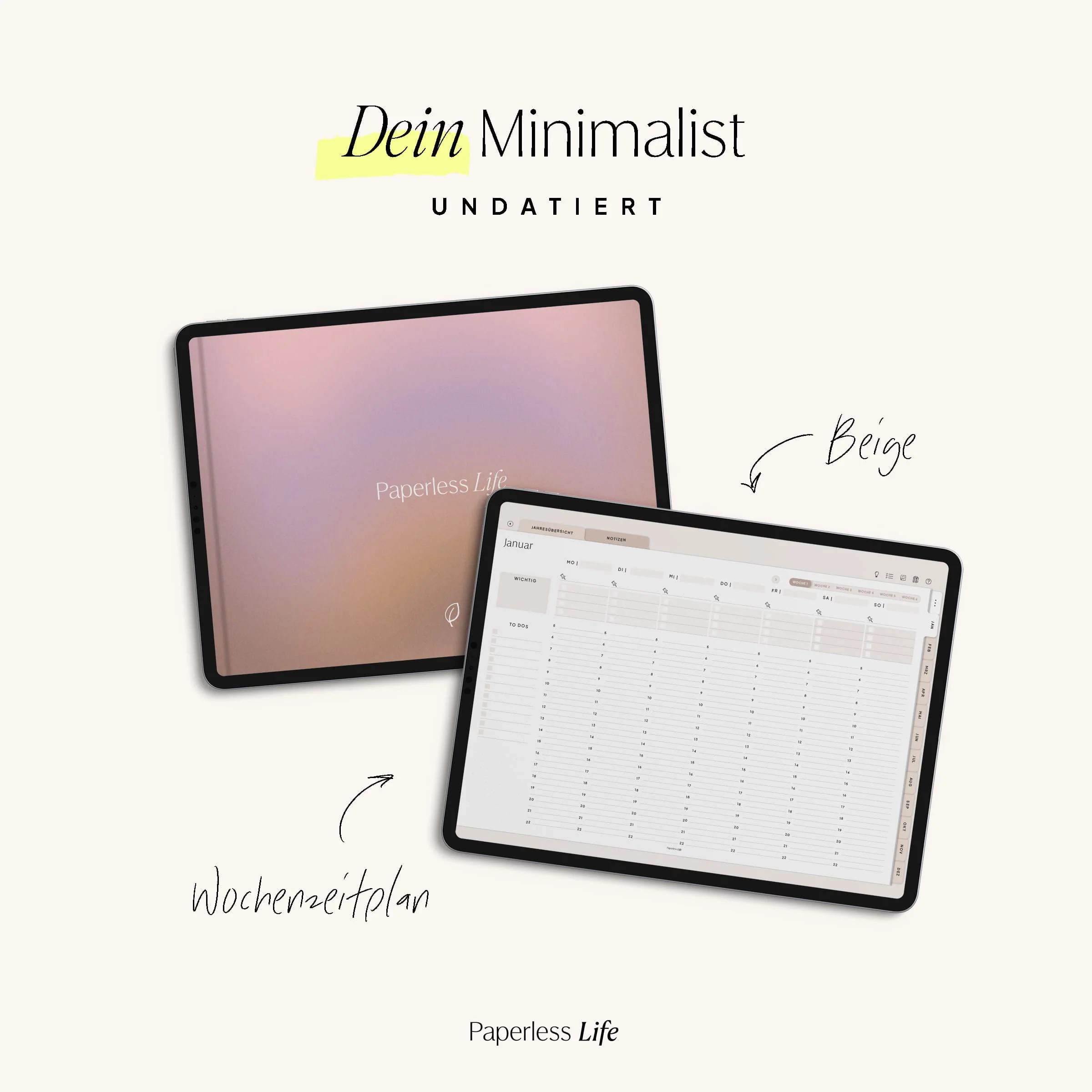 Undatierter Digitaler Planer I für Goodnotes u.v.m. I der Minimalist - Image 45