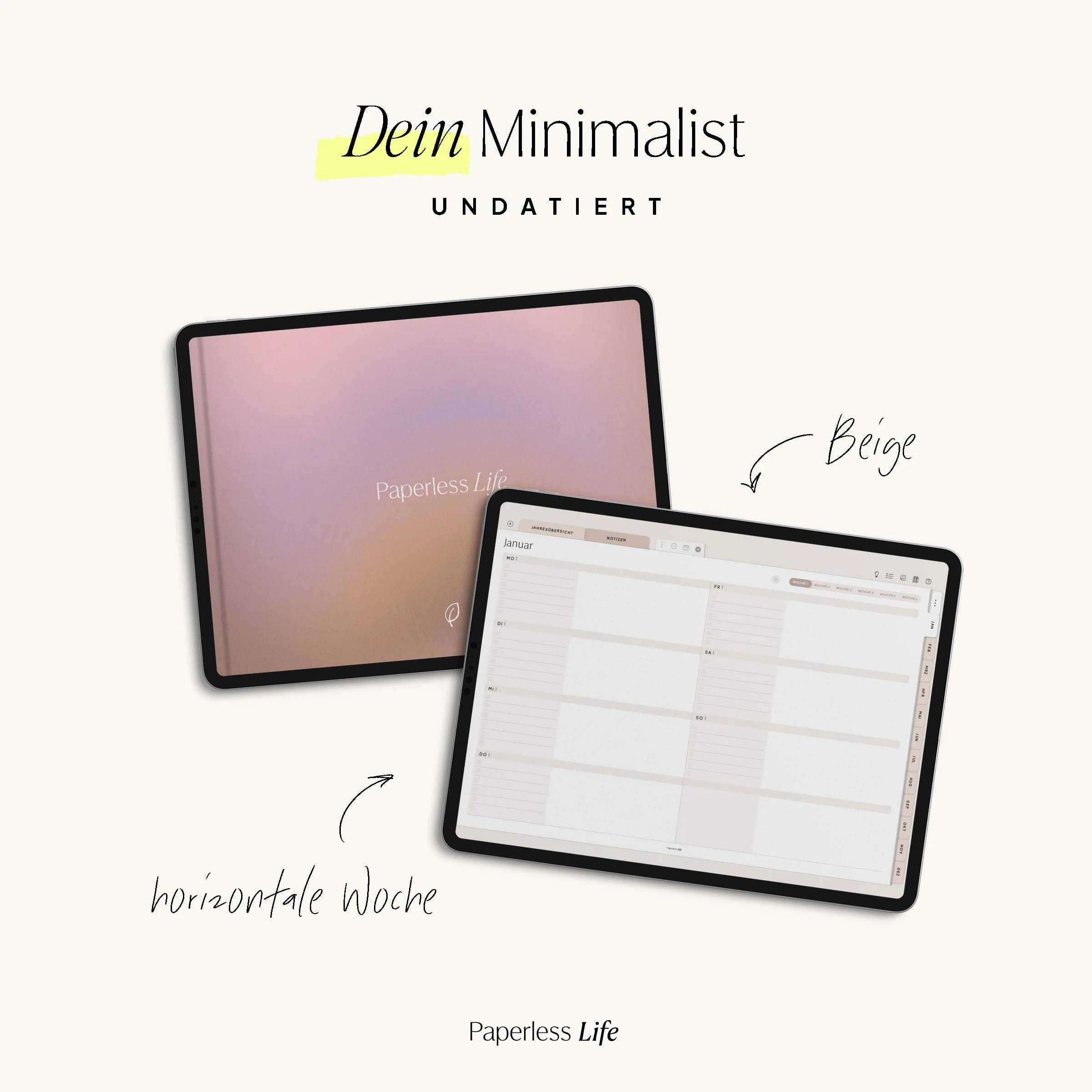 Undatierter Digitaler Planer I für Goodnotes u.v.m. I der Minimalist - Image 46