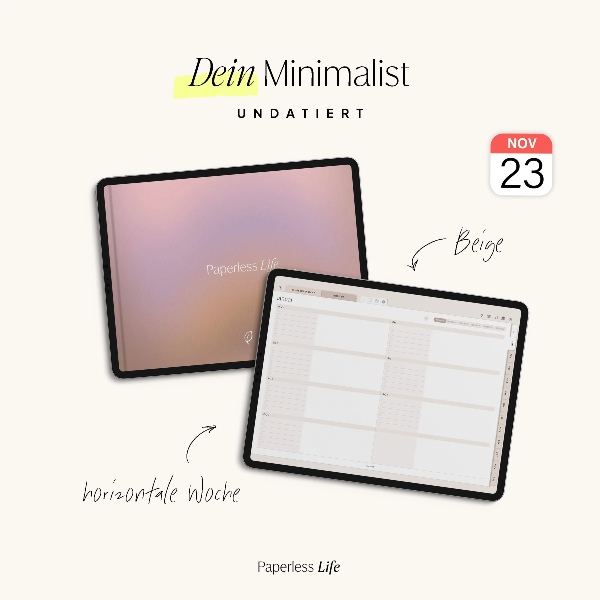 Undatierter Digitaler Planer I für Goodnotes u.v.m. I der Minimalist - Image 49