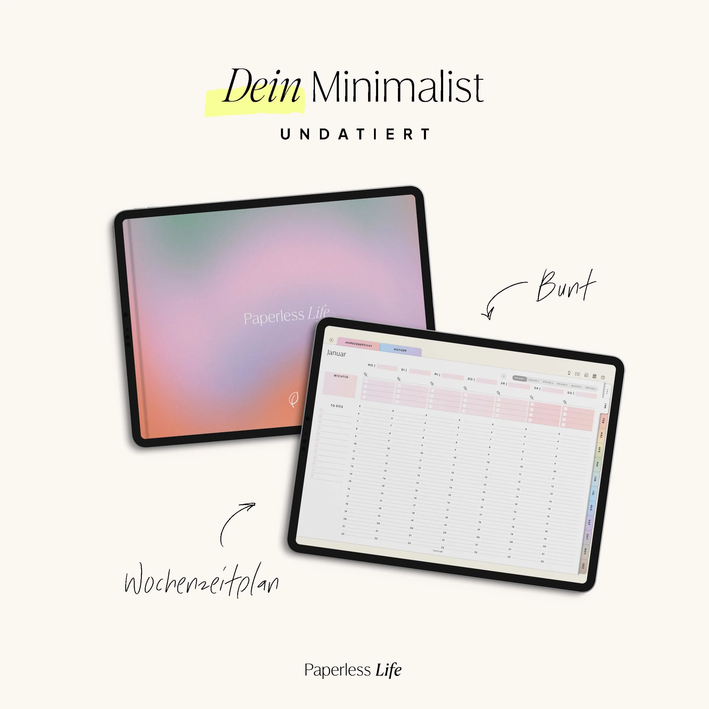 Undatierter Digitaler Planer I für Goodnotes u.v.m. I der Minimalist - Image 60